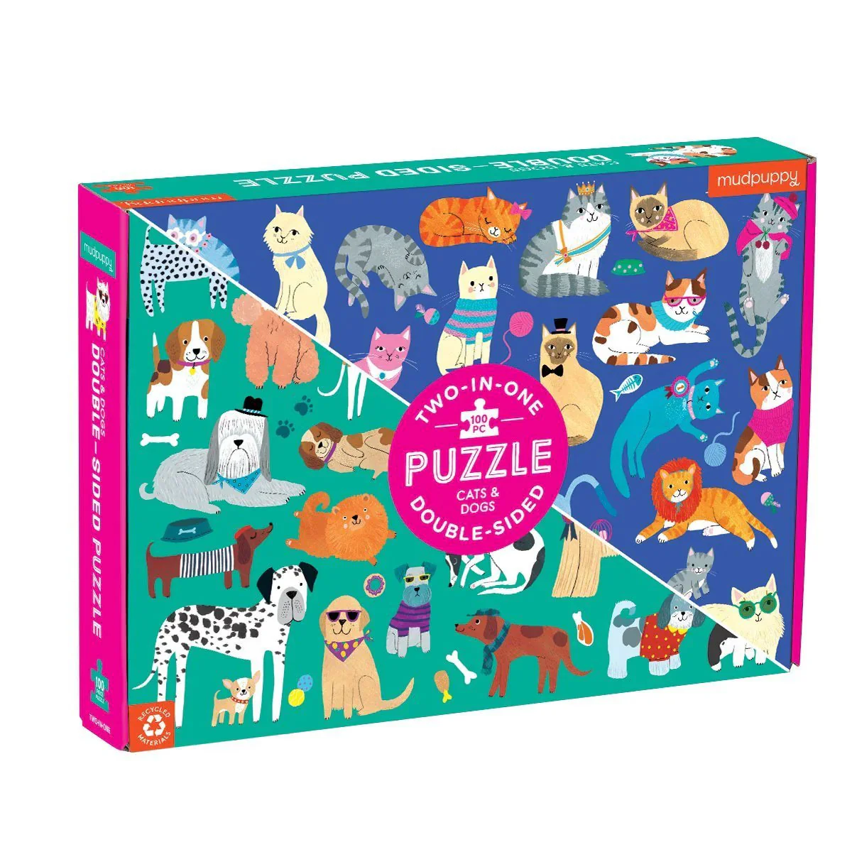 100 Pc Double-Sided Puzzle Cats & Dogs