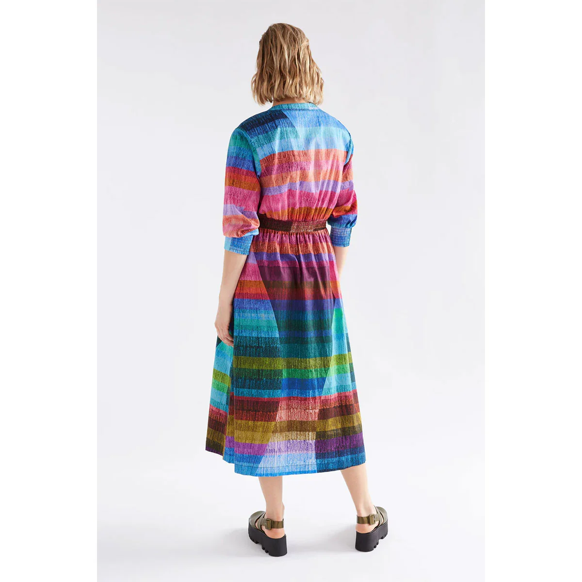3/4 Sleeve Shirt Dress Gia Komi Print - Elk Accessories - Image 2