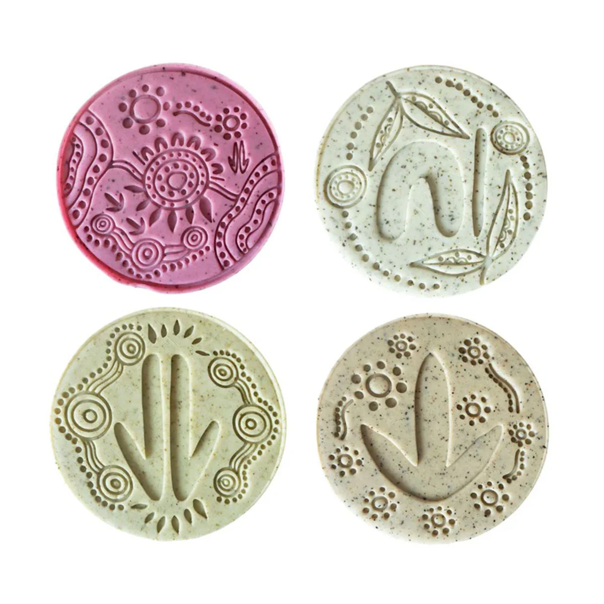 Circle Cutter & Stamps Aboriginal Design Assorted 2 Pack - Ochre Dough - Image 4