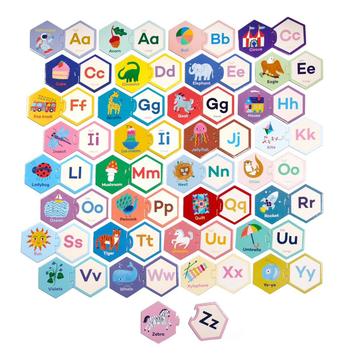 Alphabet Hexagon Puzzle Pairs - Bobangles - Image 3