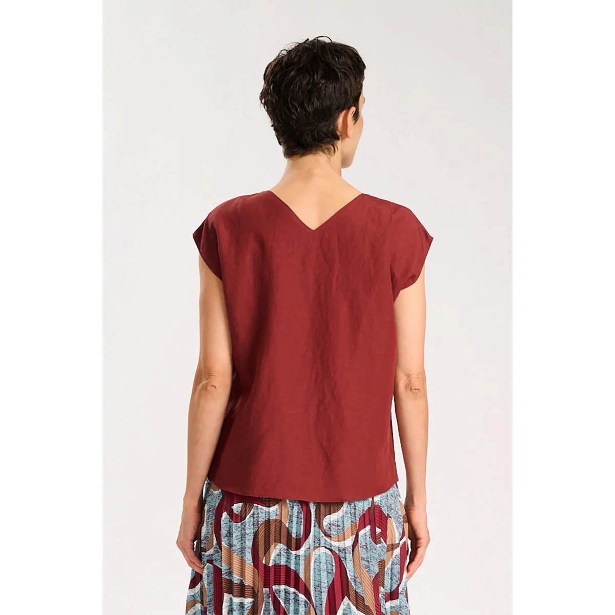 Amelie Two Way Tee Terra Linen/Rayon - Image 3