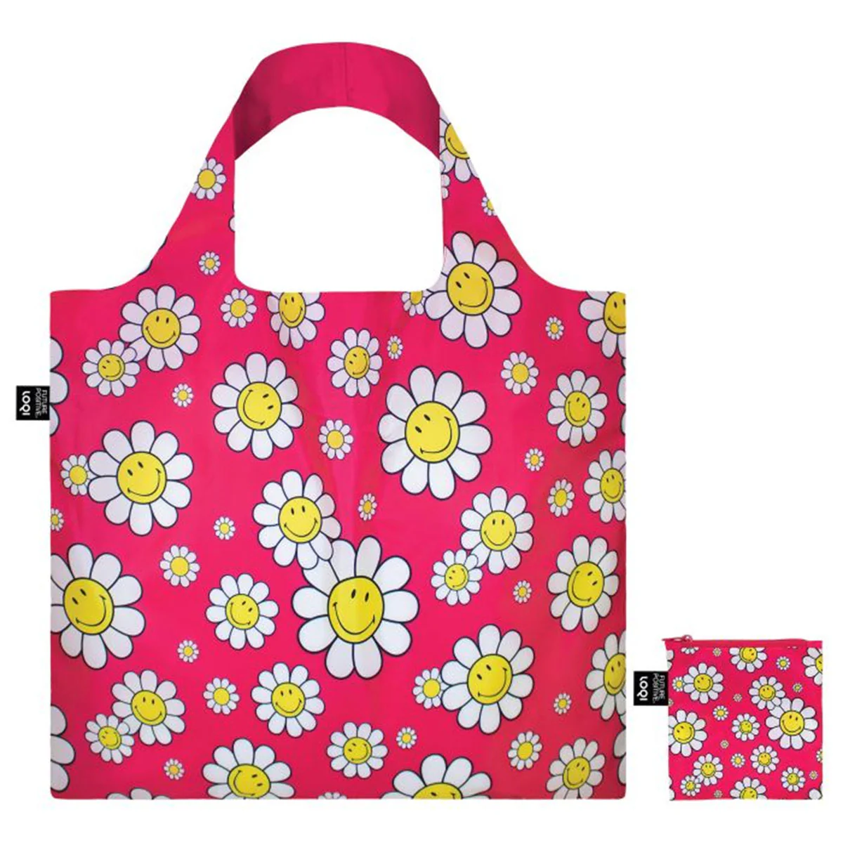 Bag Smiley Flowers Raspberry - Independant Studios