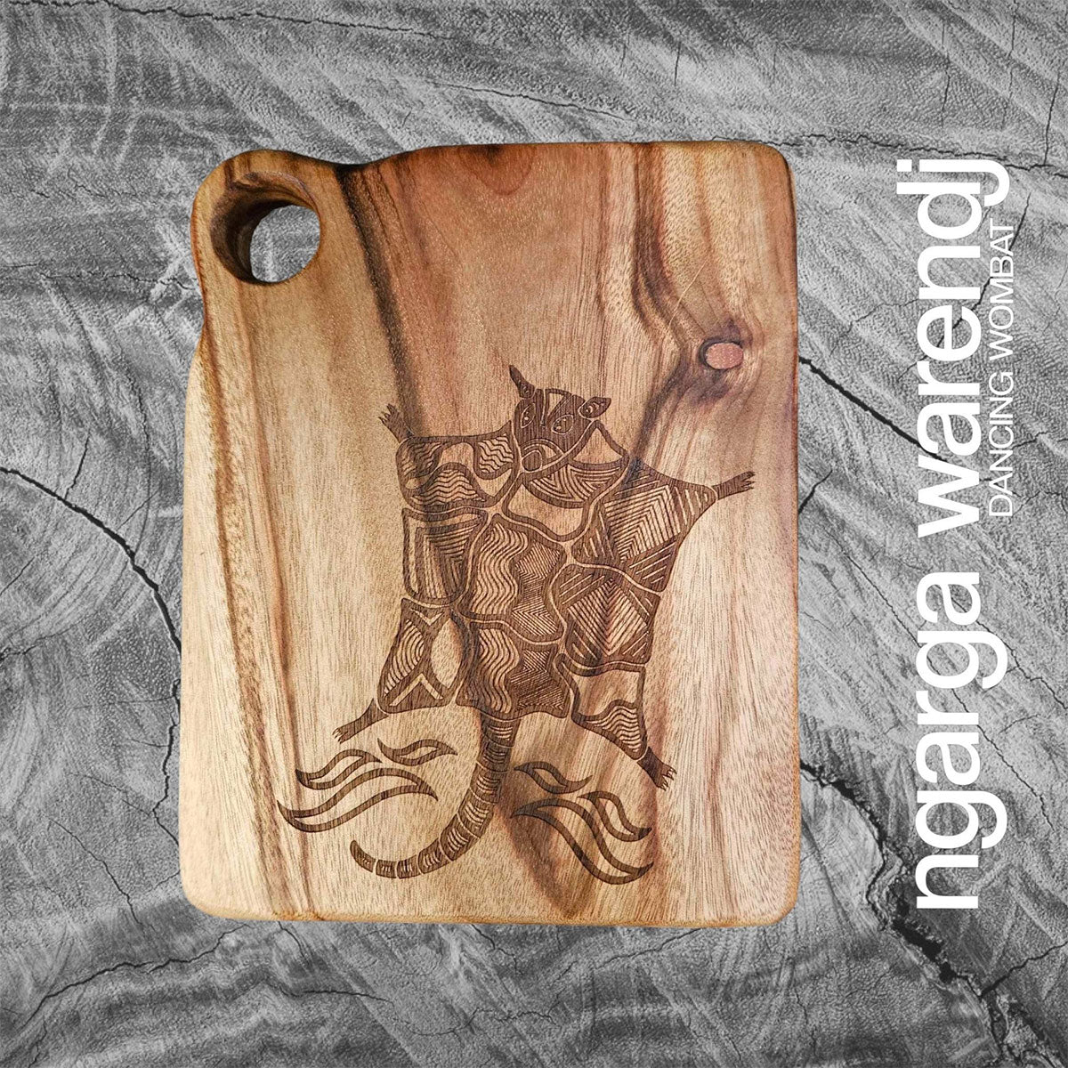 Wooden Board Rectangle Mini Possum Glider Camphor Laurel 15x20x2.8cm - Ngarga Warendj
