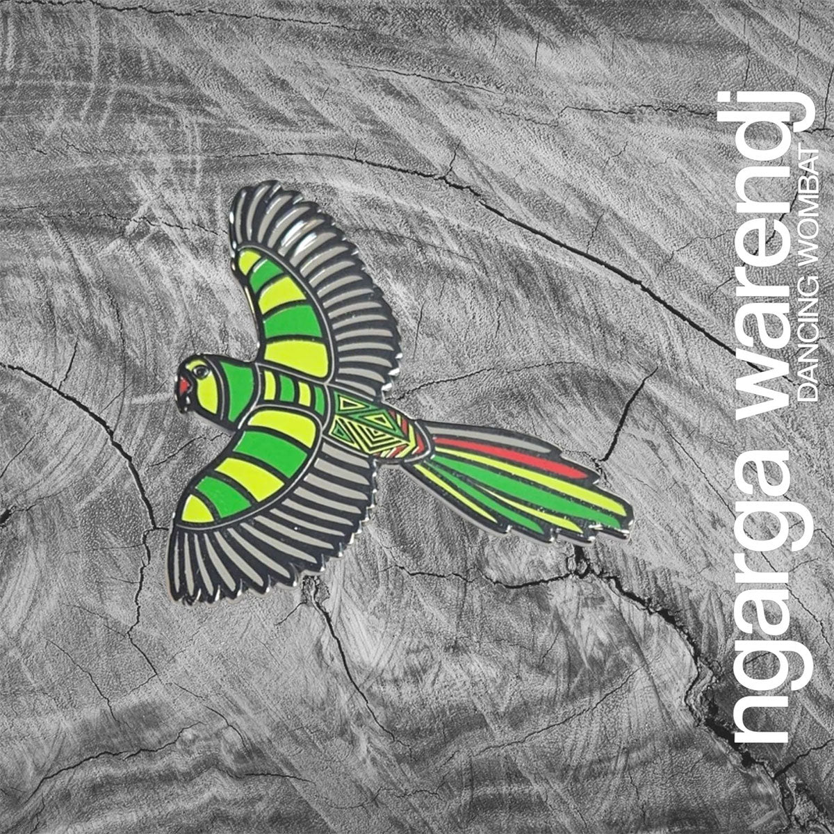 Brooch / Pin Green Parakeet - Ngarga Warendj