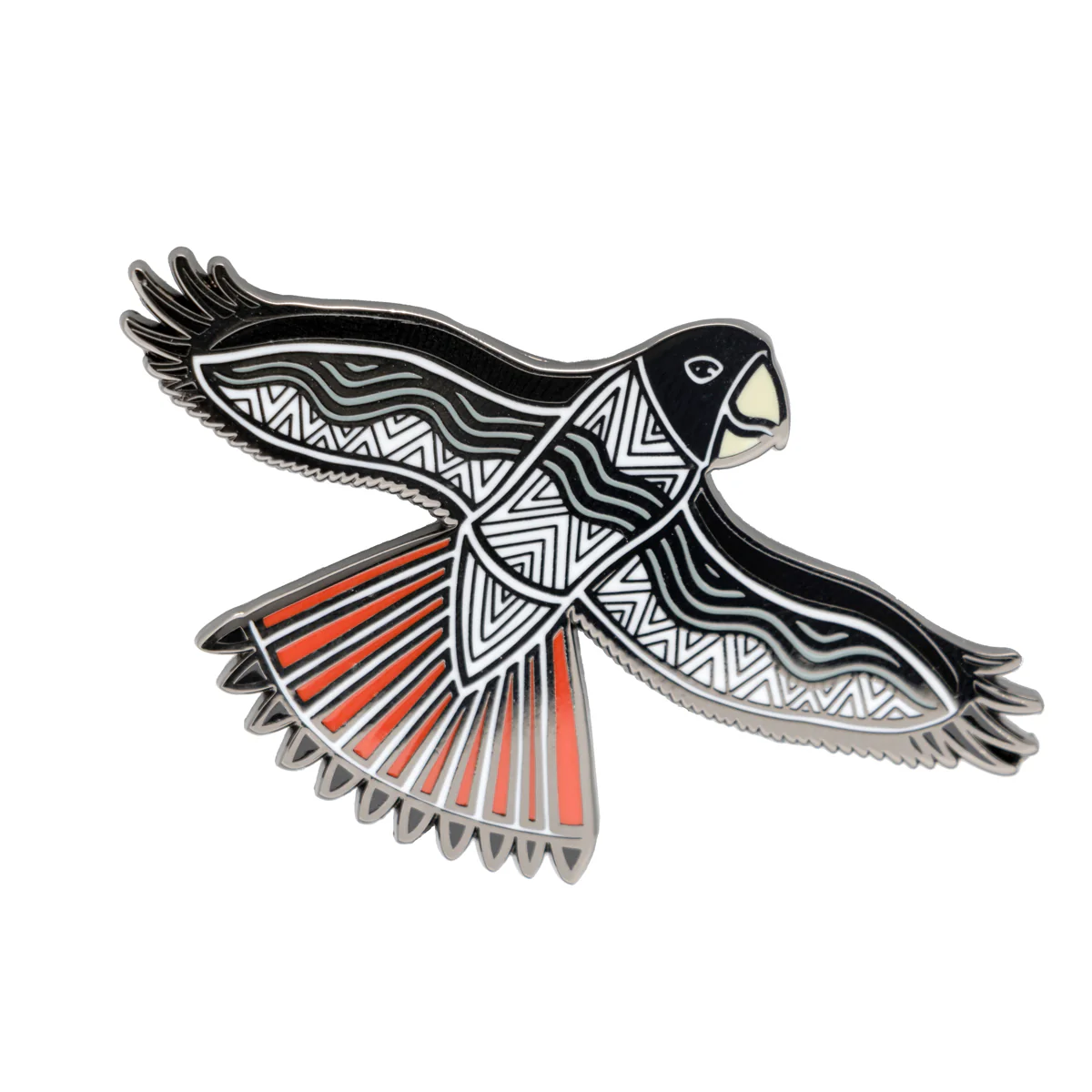 Brooch / Pin Red Tailed Black Cockatoo - Ngarga Warendj
