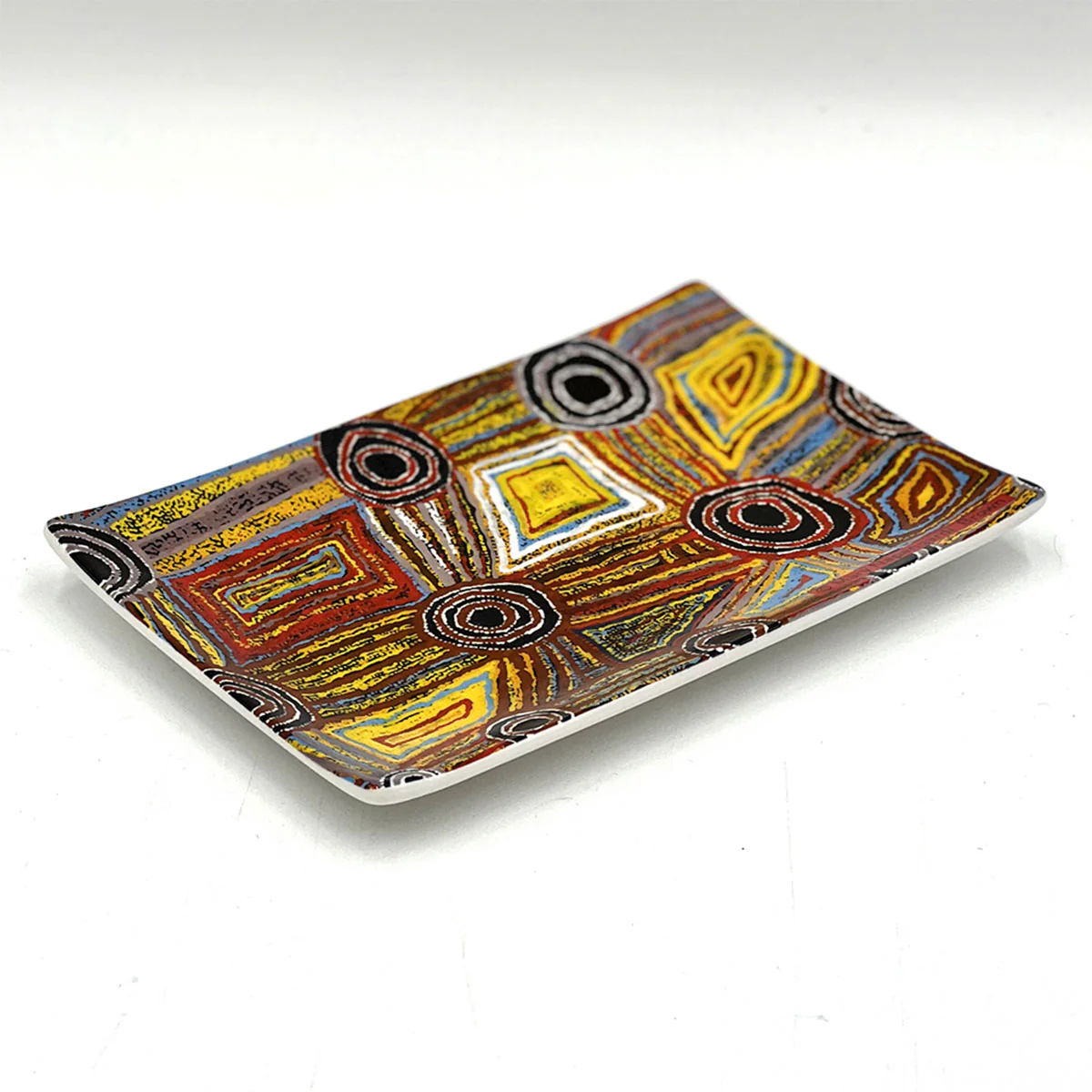 Cake Plate Bone China Artist: Mary Napangardi Brown AMAB665CPLA - Better World Arts