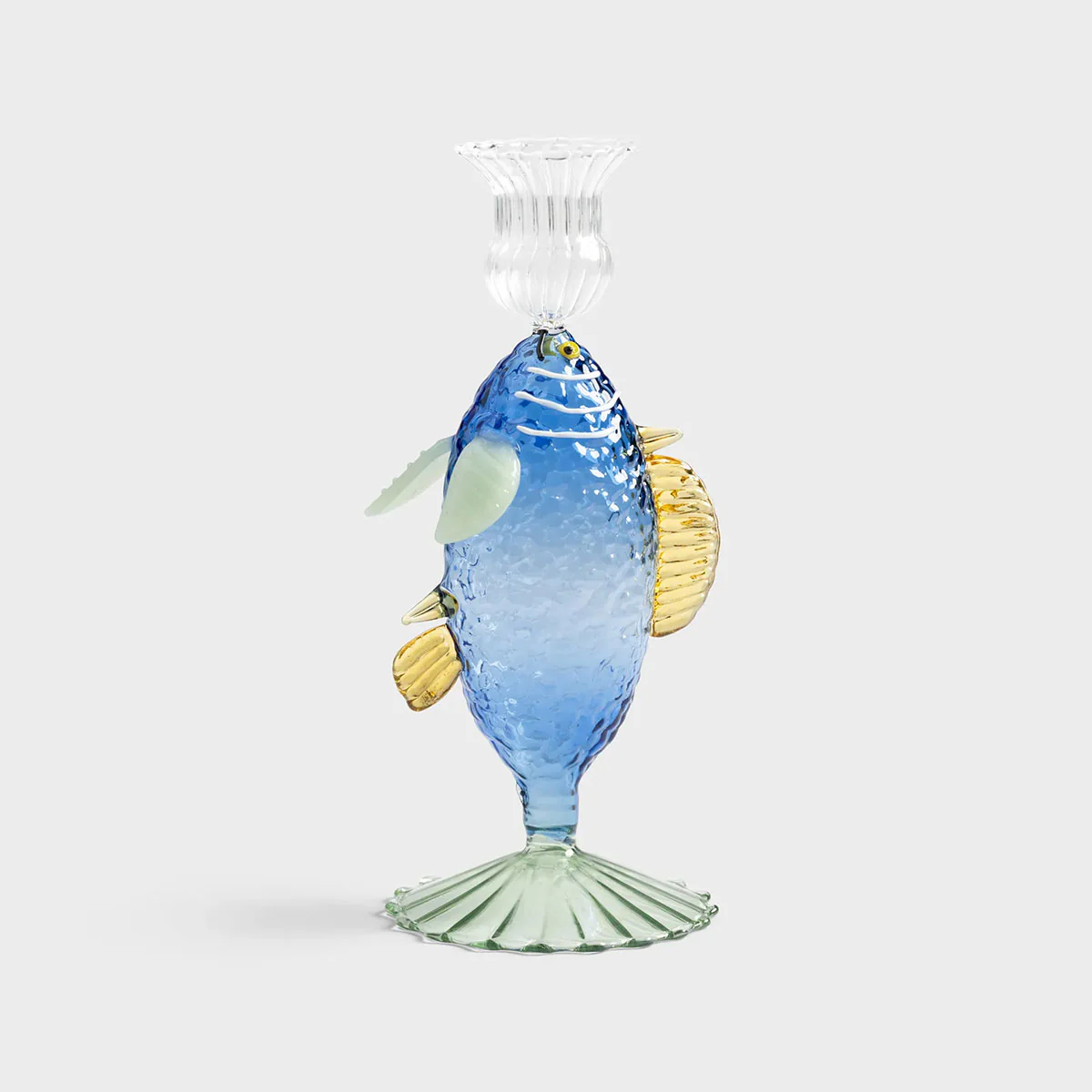 Candle Holder Fish Blue - Klevering