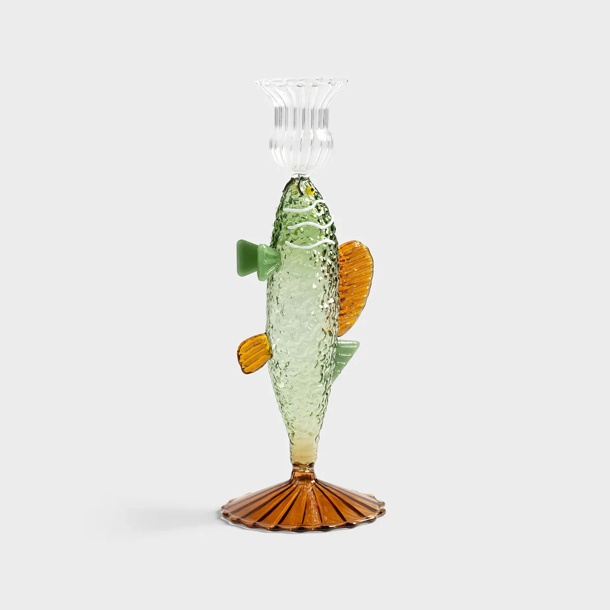 Candle Holder Fish Green - Klevering