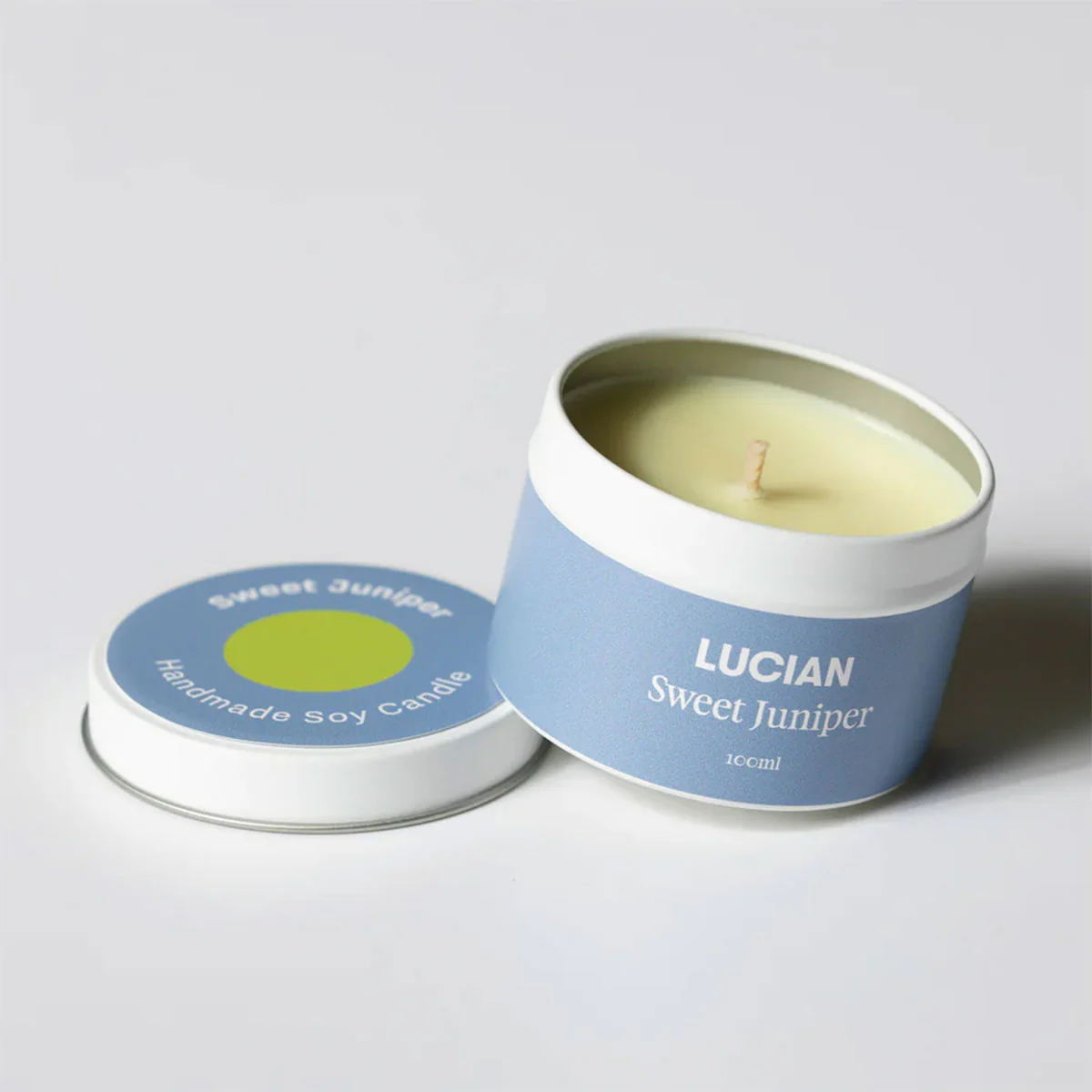 Candle Medium Tin Sweet Juniper - Lucian Candles