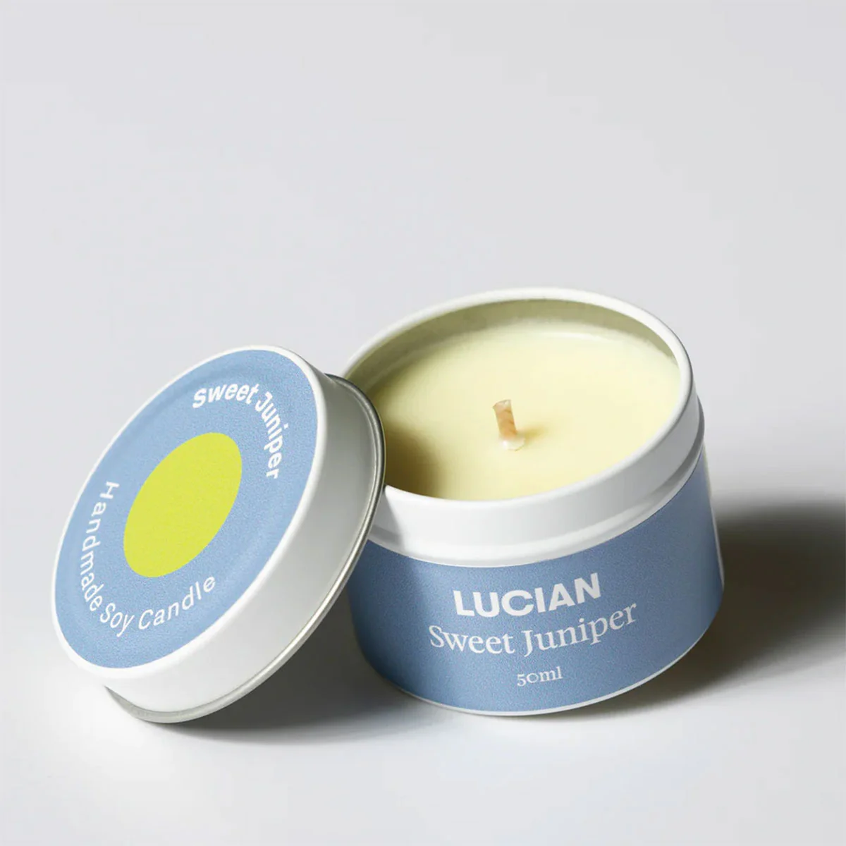 Candle Small Tin Sweet Juniper - Lucian Candles