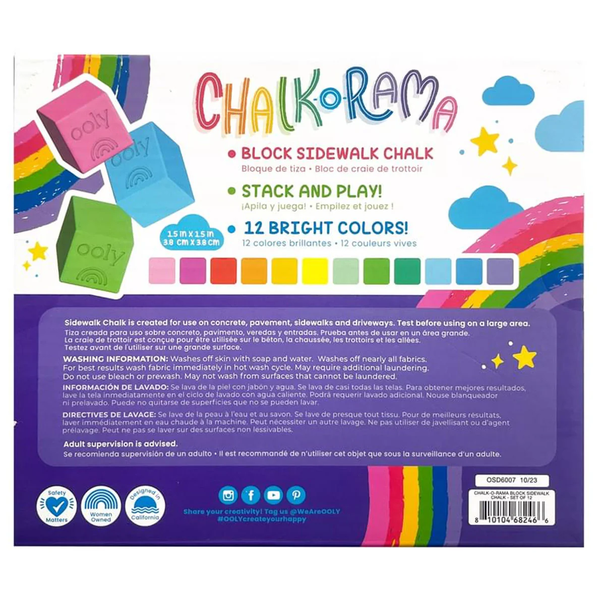 Sidewalk Chalk Chalk -O-Rama 6 Pack - Bobangles - Image 3