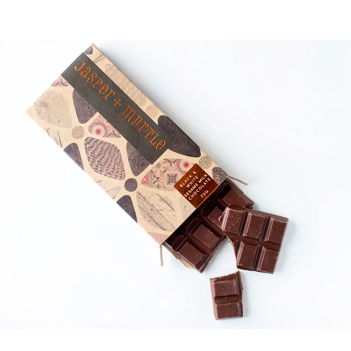 Chocolate Black & White Sesame Milk 70g - Jasper & Myrtle - Image 2