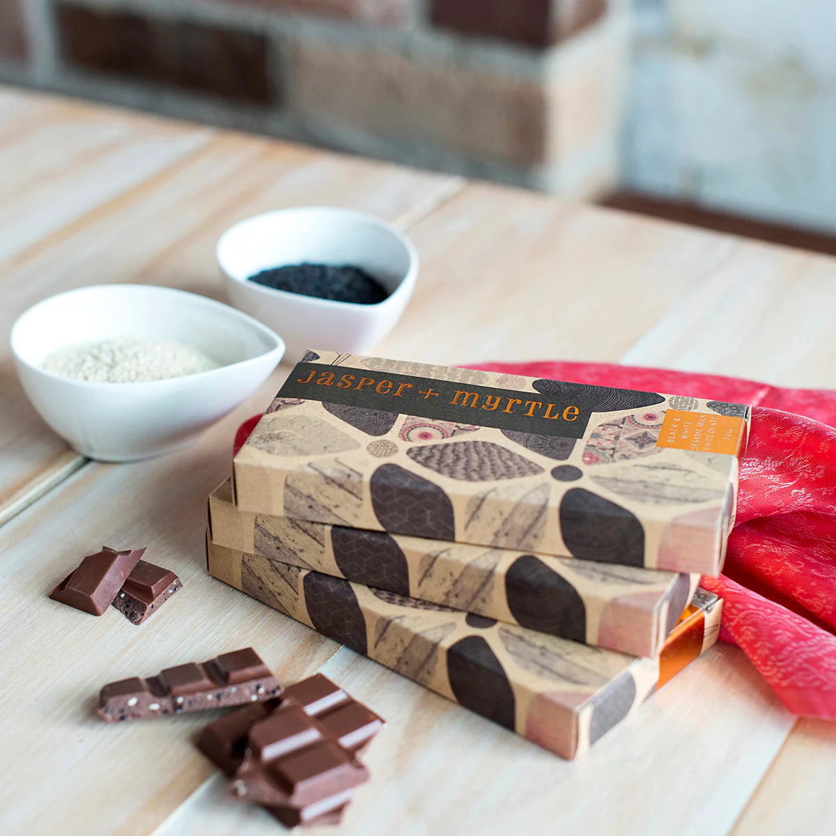 Chocolate Black & White Sesame Milk 70g - Jasper & Myrtle - Image 3