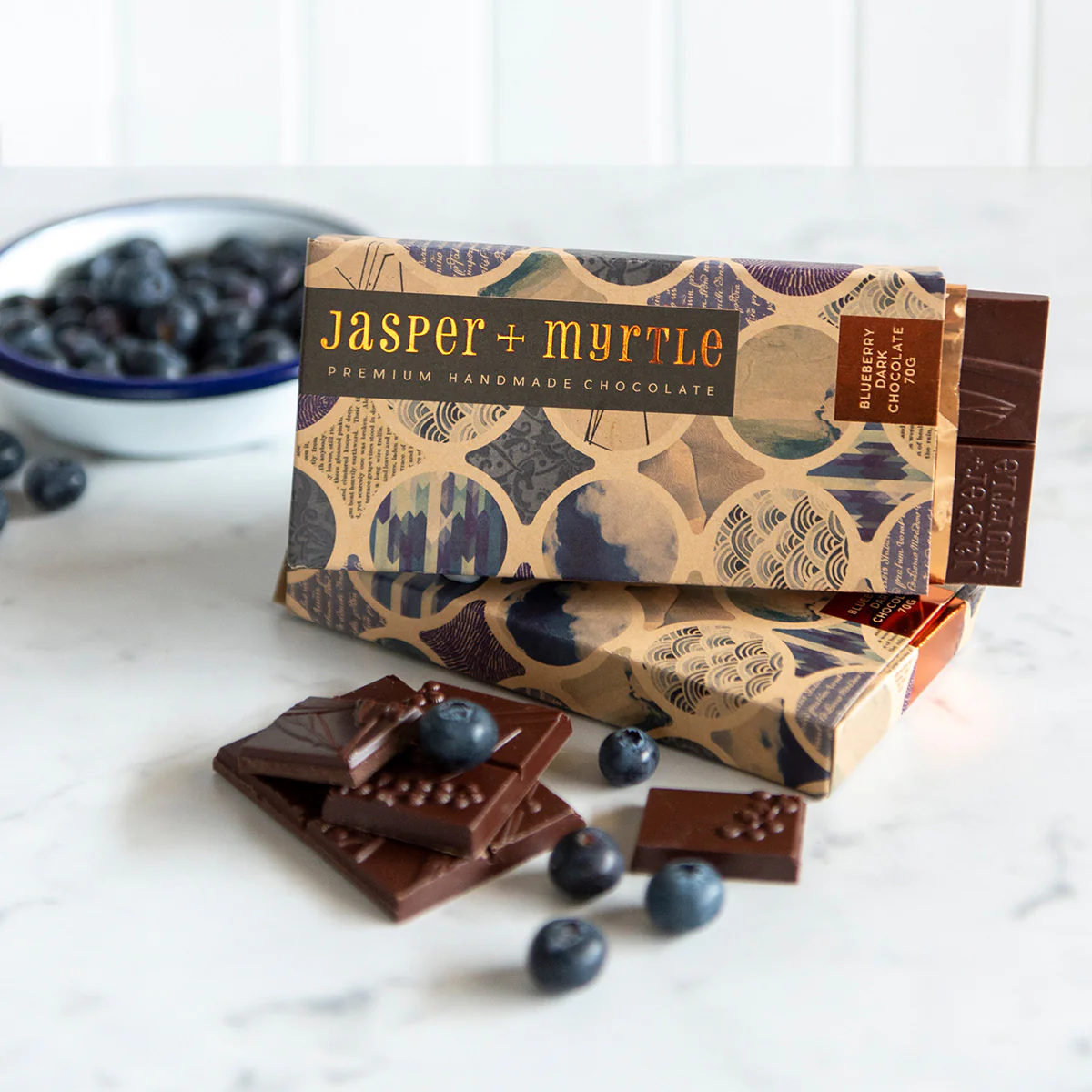 Chocolate Blueberry Dark Chocolate 70g - Jasper & Myrtle - Image 2