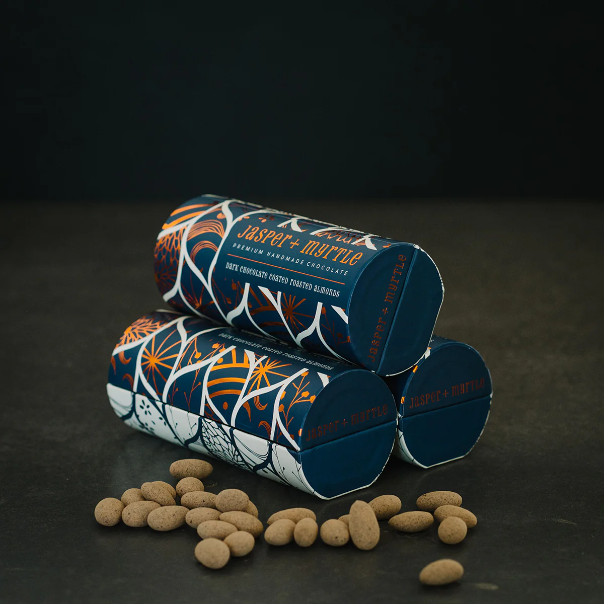 Chocolate Panning Dark Almonds 200g - Jasper & Myrtle