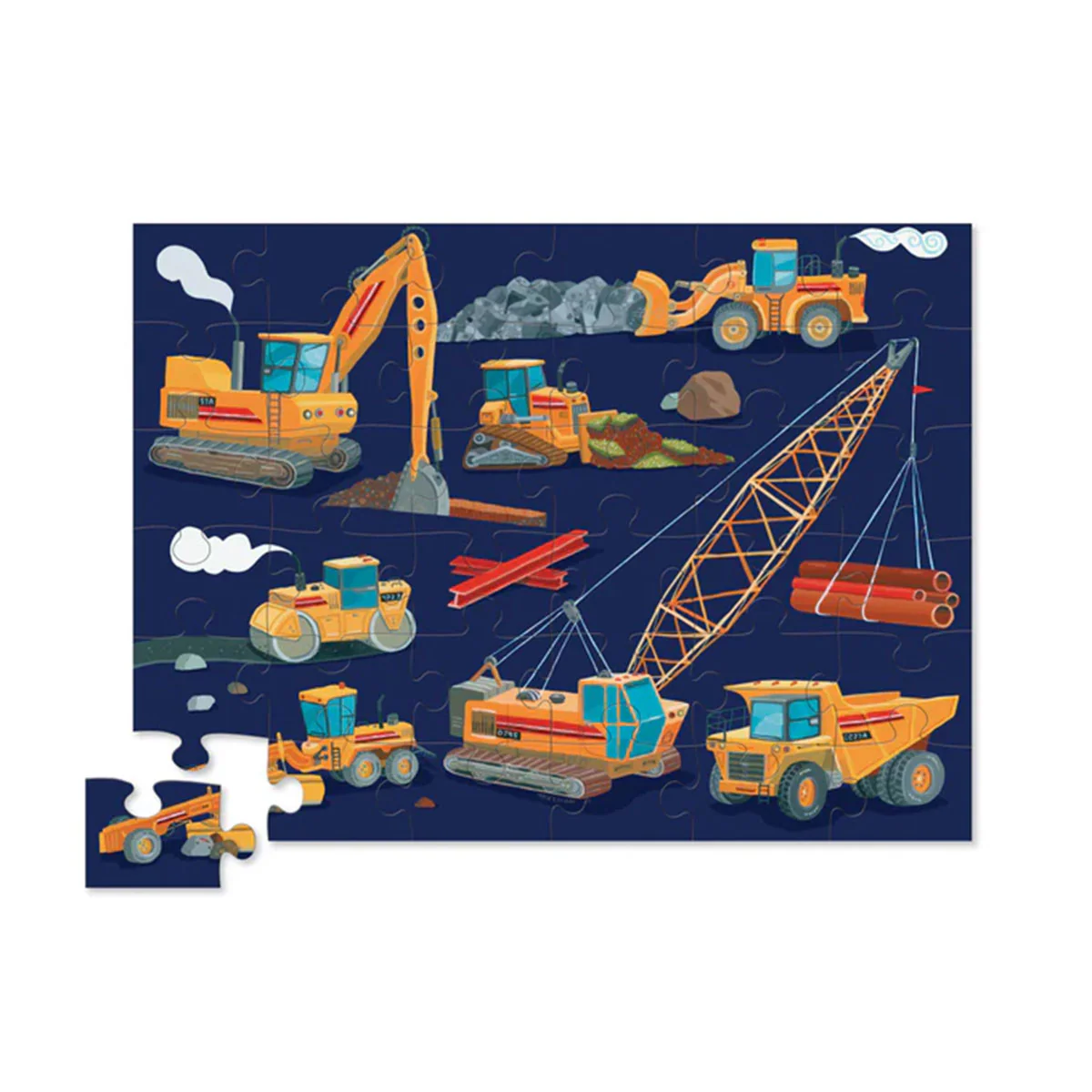 Classic Floor Puzzle 36pc Constuction Zone - Tiger Tribe - Image 2
