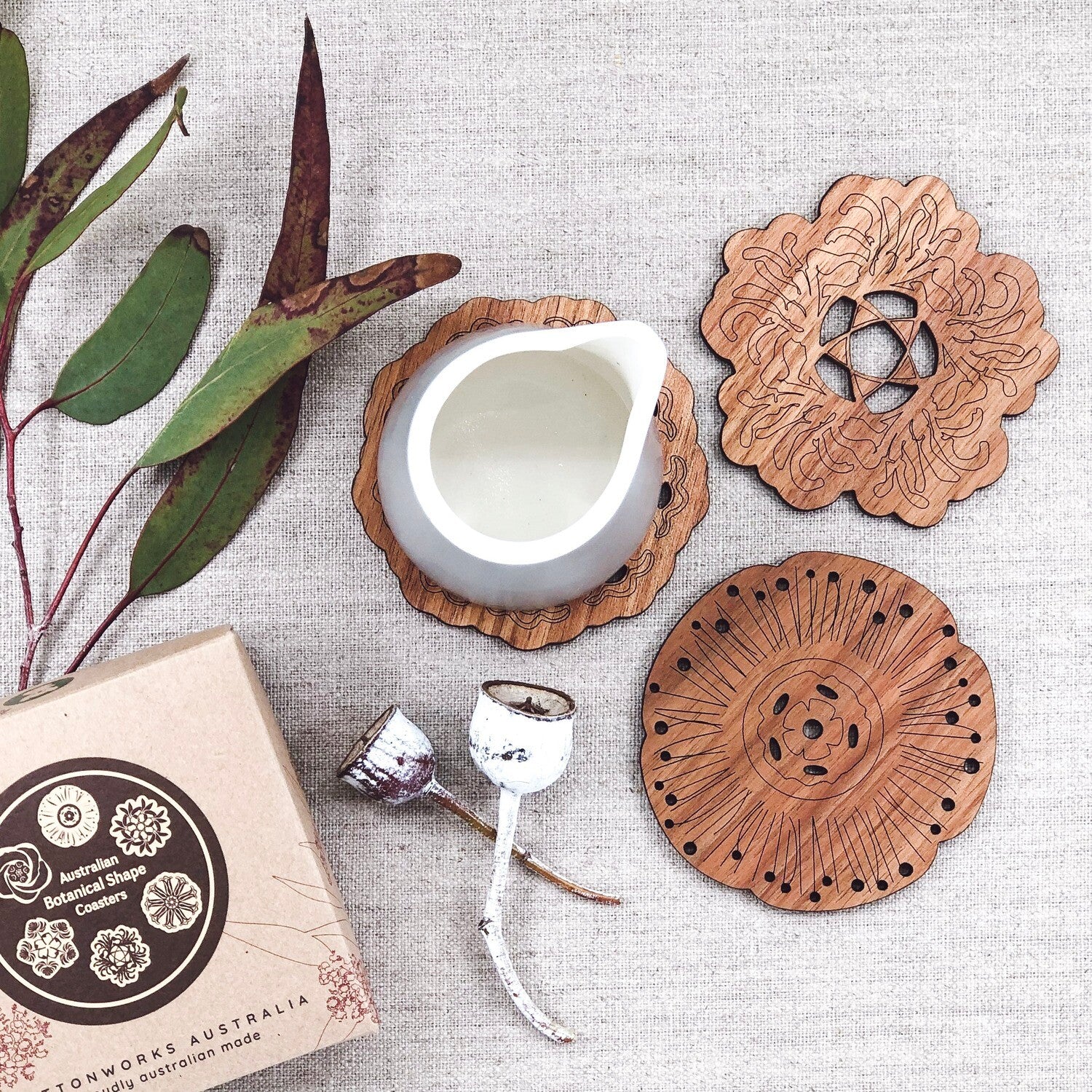 Coaster Botanical Shapes Set of 6 - Buttonworks - Image 3