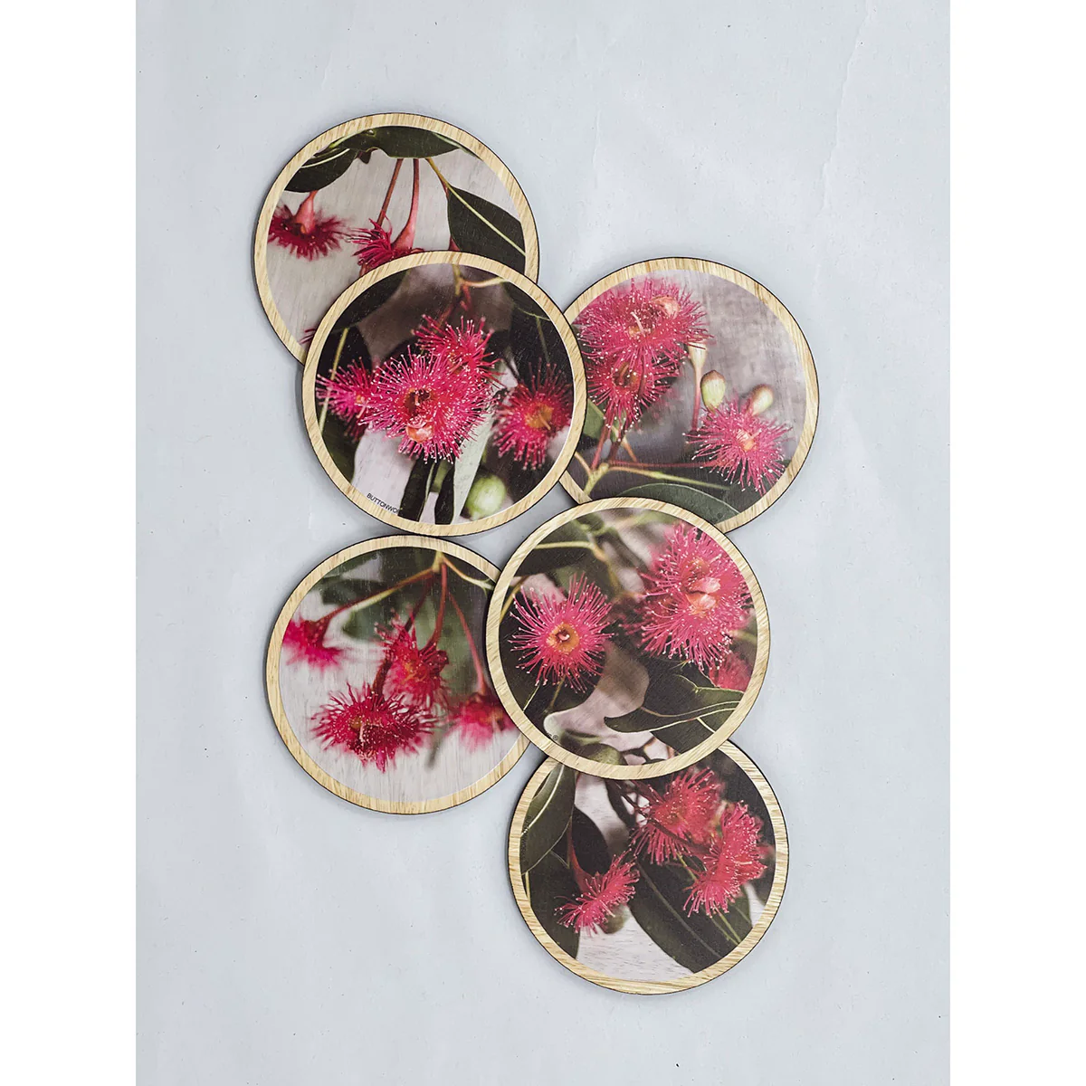Coaster Round Botanic Flowering Gum Set of 6 - Buttonworks - Image 2
