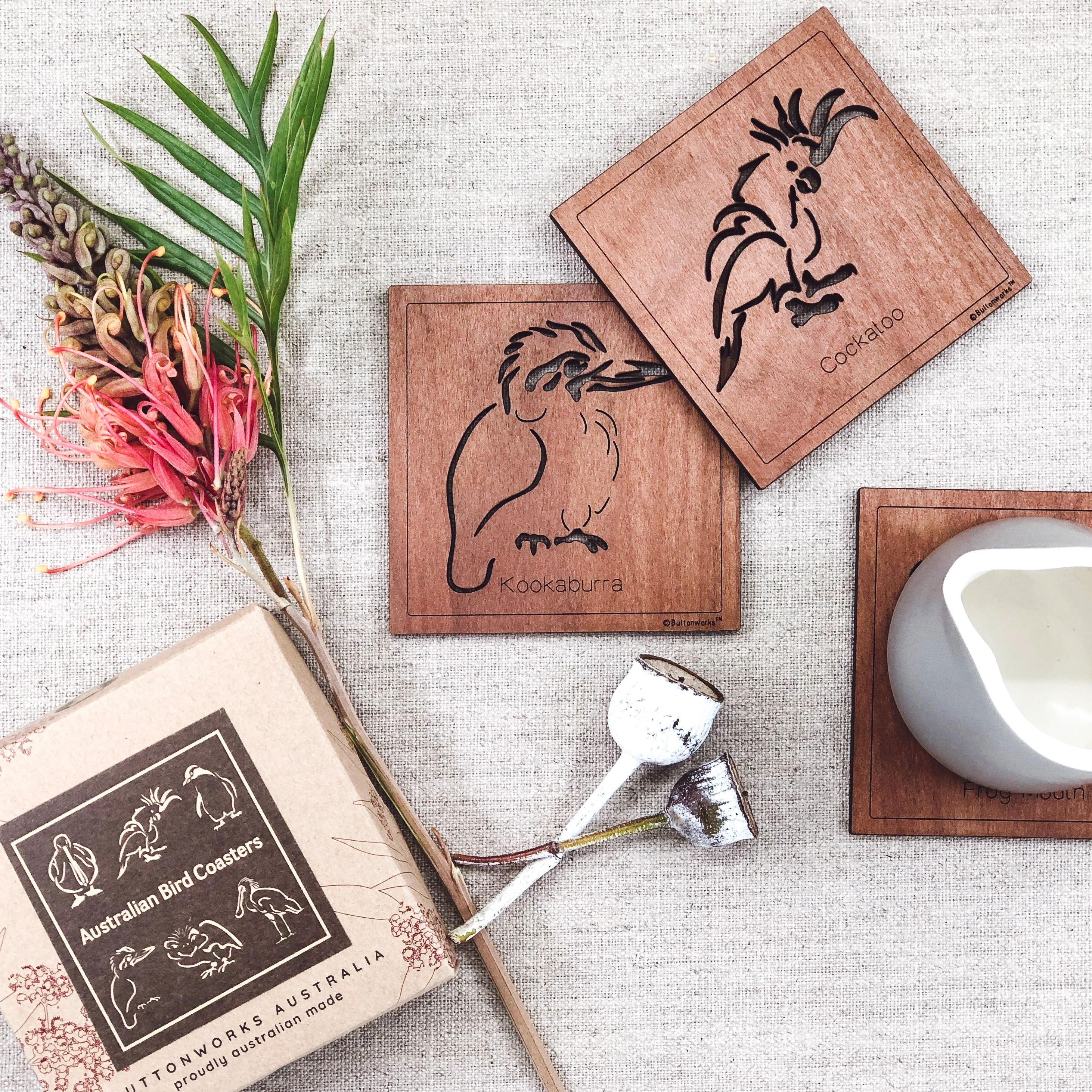 Coasters Square Birds Set of 6 - Buttonworks - Image 3