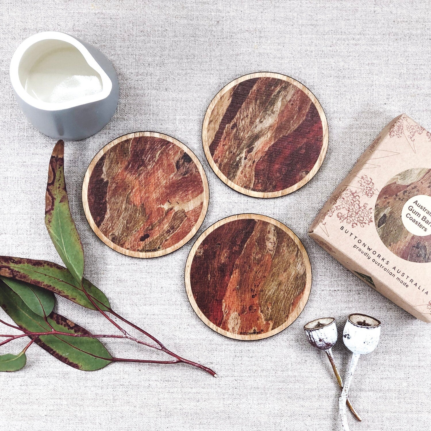 Coasters Gum Bark Set of 6 - Buttonworks - Image 3