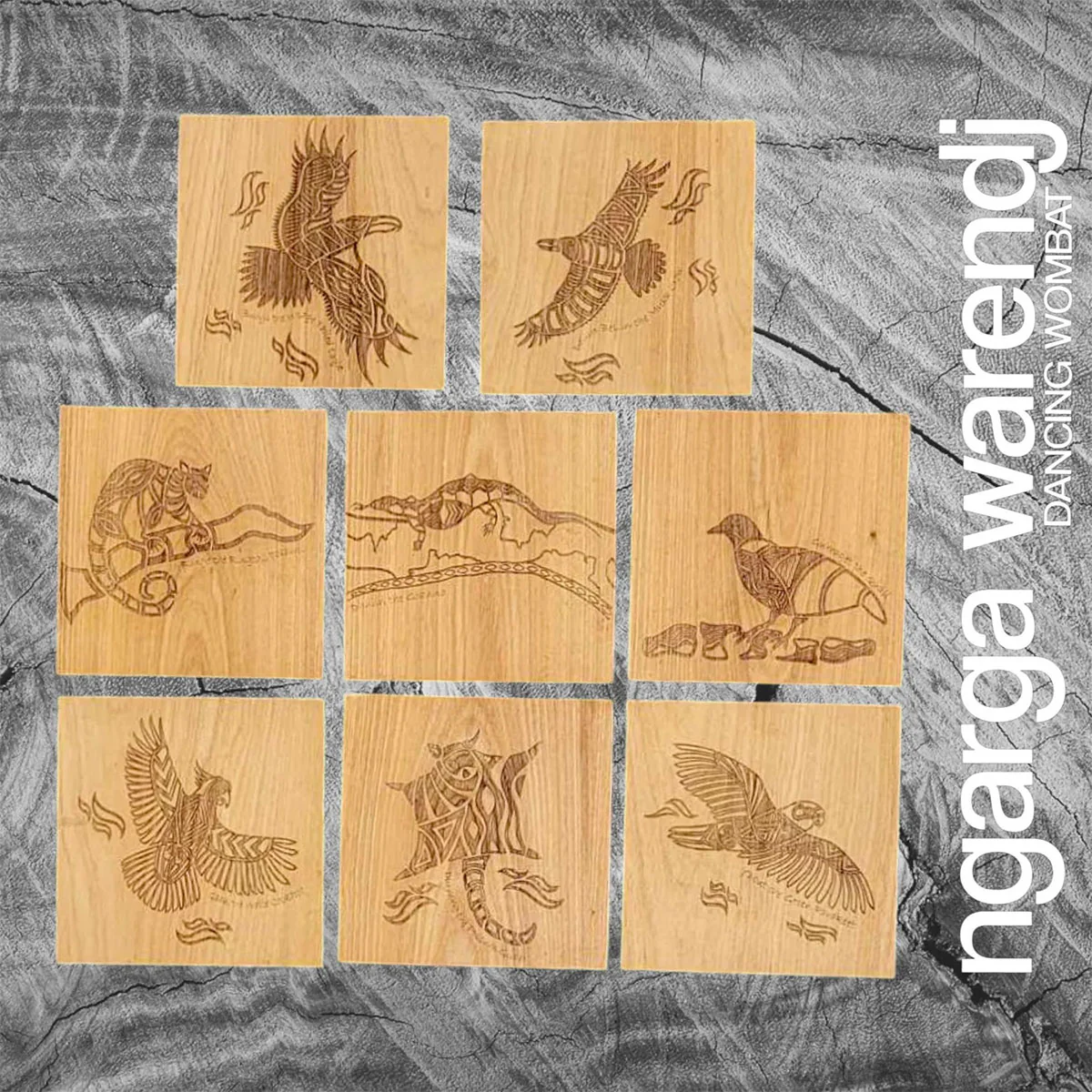 Coasters Coachwood Square Creator Series 8 Set - Ngarga Warendj