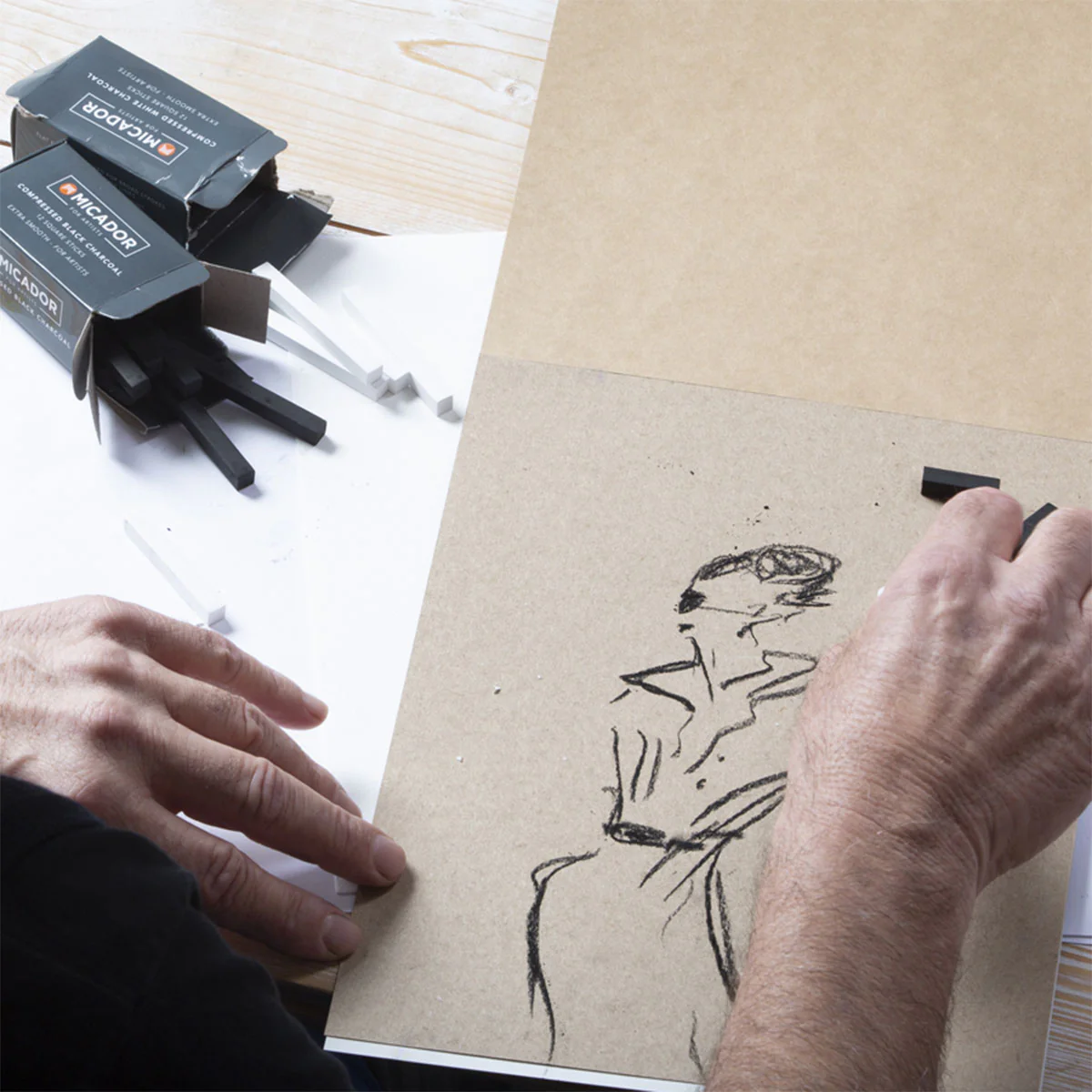 Compressed Charcoal White Box 12 - Micador - Image 2