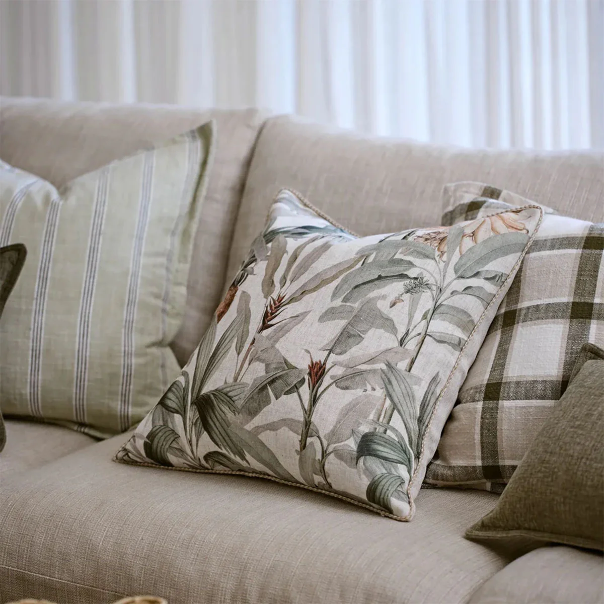 Cushion Barbados Green 50cm - Madras Link - Image 2
