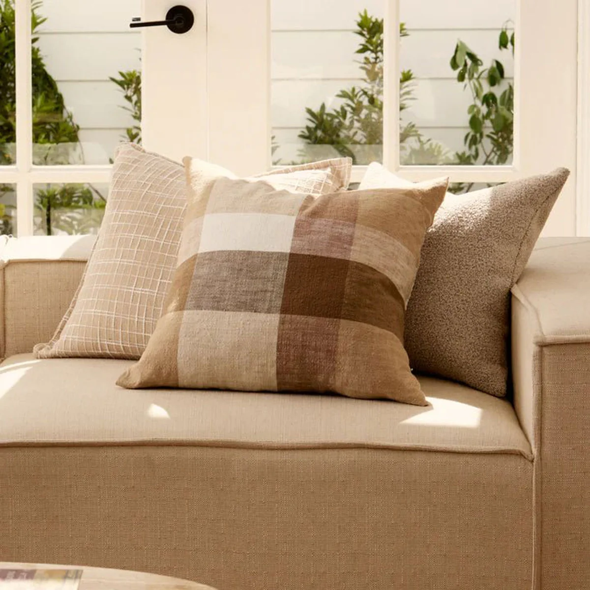 Cushion Check Olsen White 50cm - Madras Link - Image 2