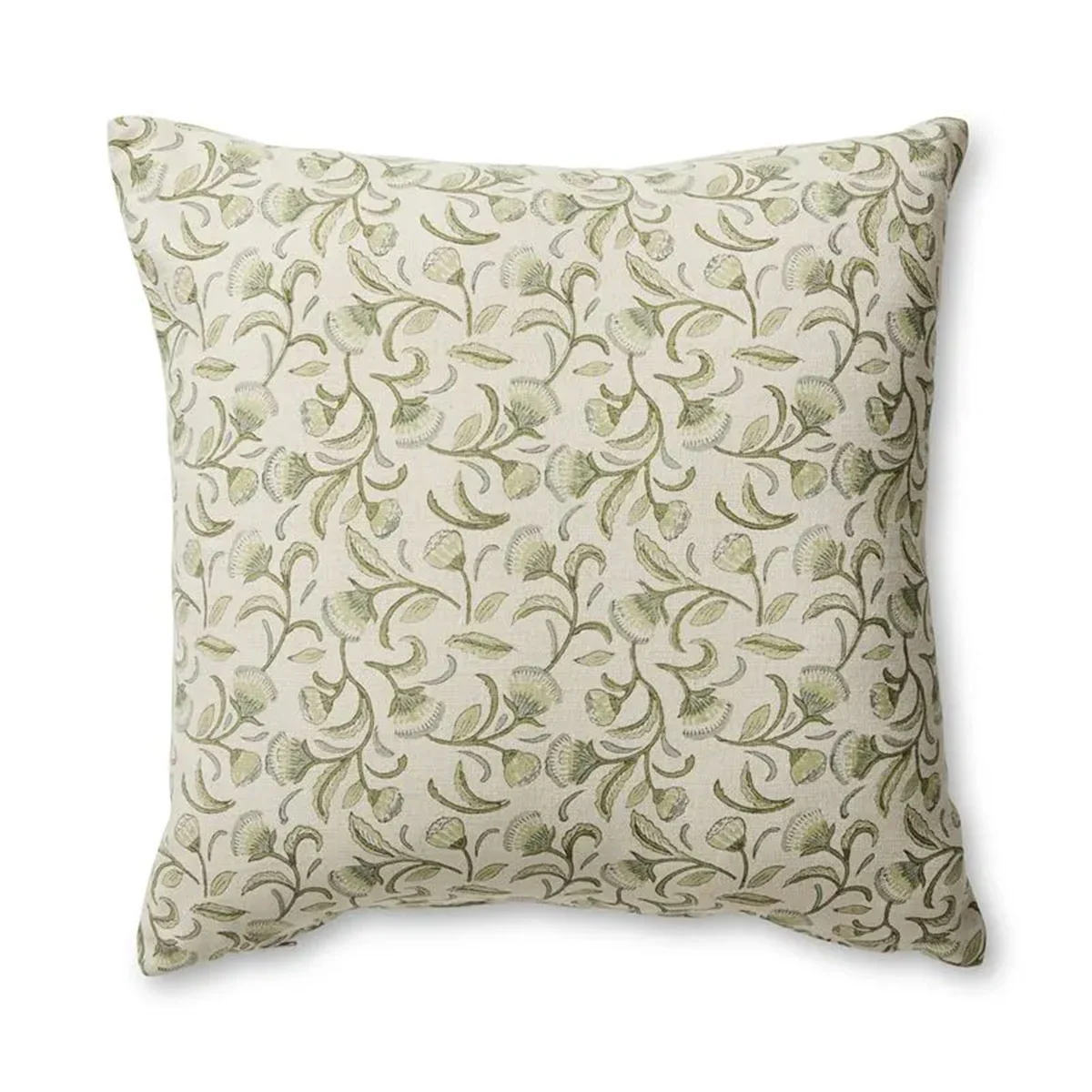 Cushion Lalita Green Block Print 50cm - Madras Link