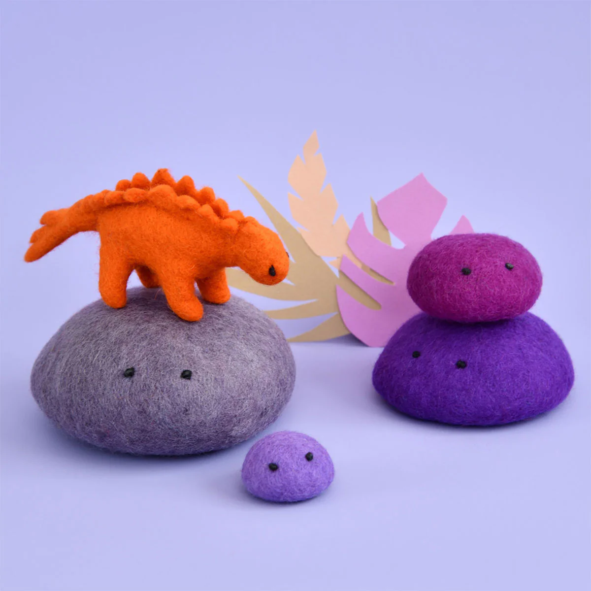 Dinosaur Felt Stegosaurus Mini Orange - Dashdu