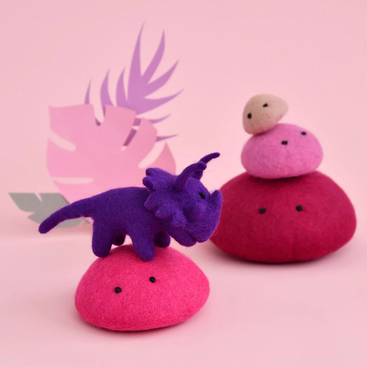 Dinosaur Triceratops Tulip  Mini Purple Felt - Dashdu