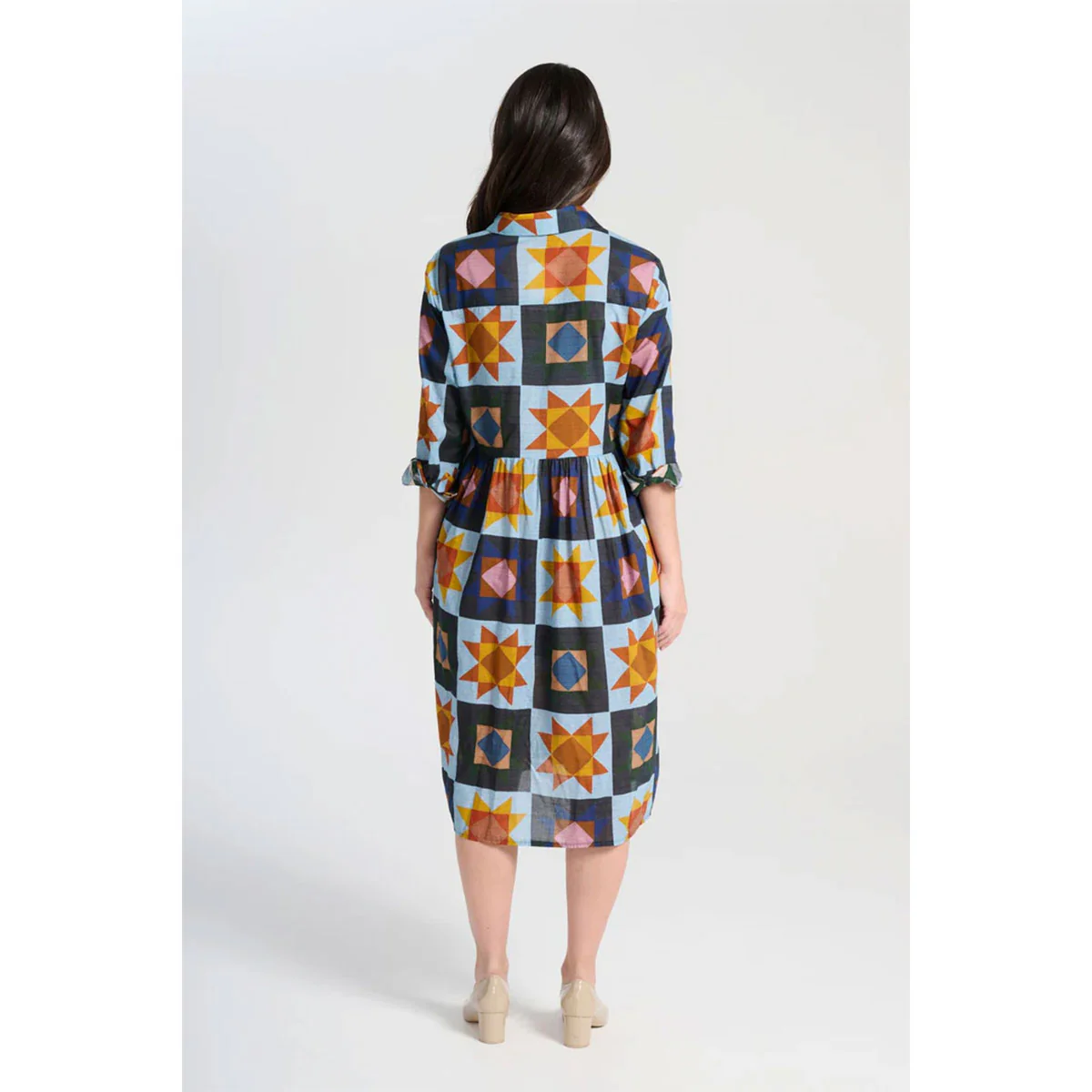 Dress Long Veda Sienna Day Cotton Voile - Olga De Polga - Image 3