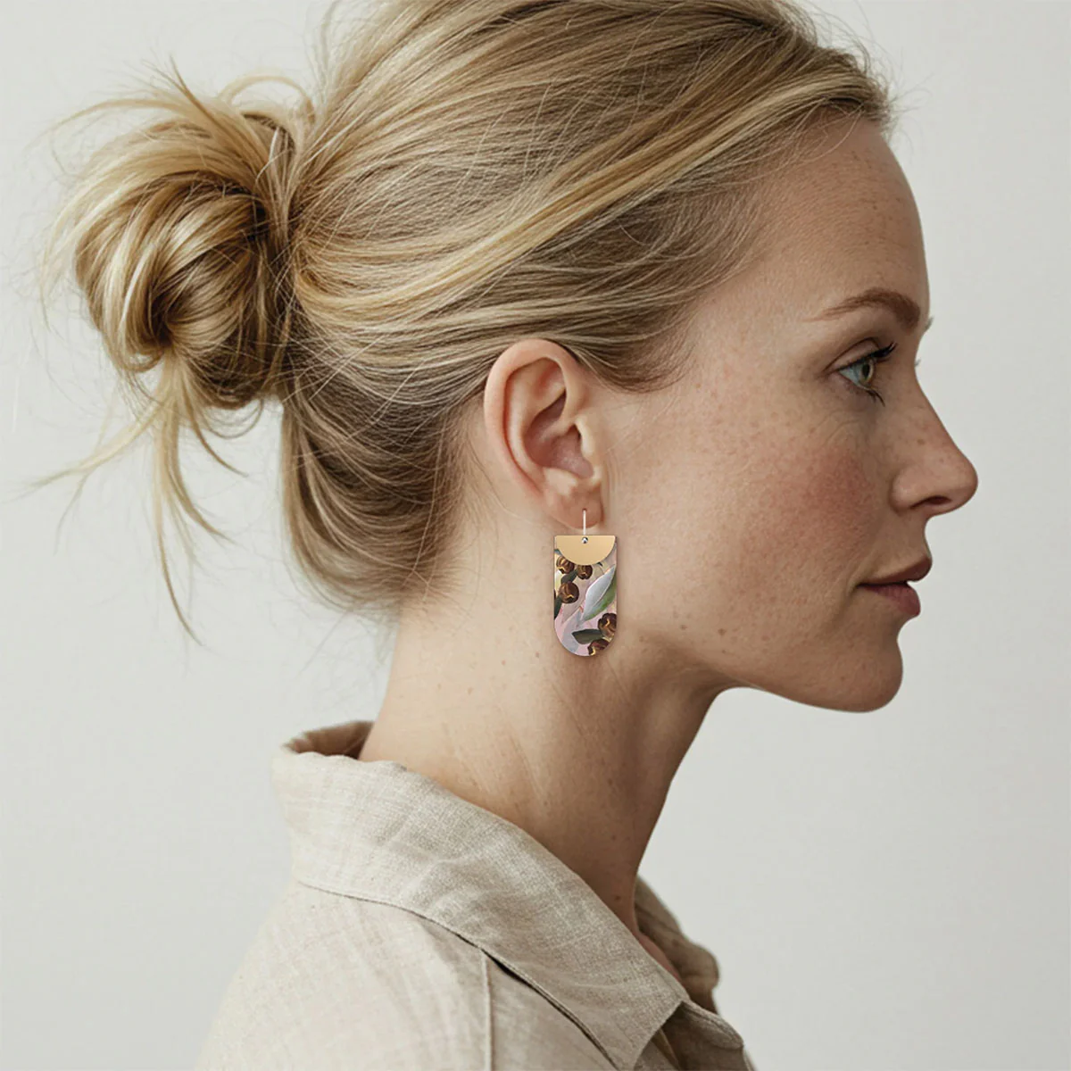 Drop Earrings Gumnuts Layered Tab Ellis Rowan - Moe Moe Design - Image 2