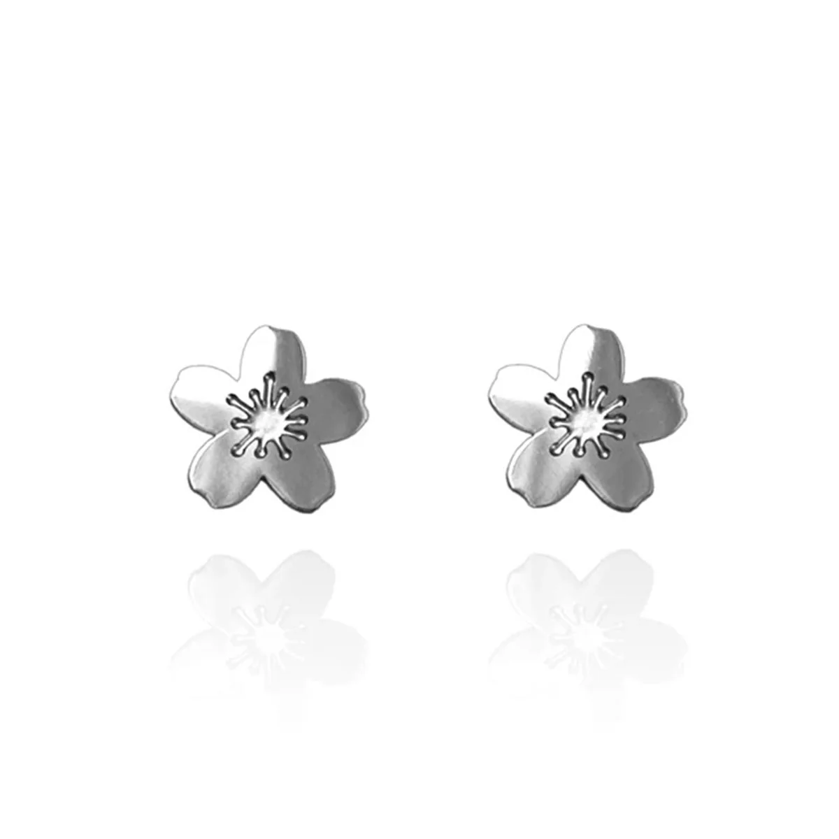Earrings Cherry Blossom Sakura Silver Studs - Originals Lab