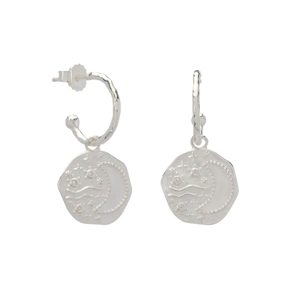 Earrings Daisy Hill Night Sky Hoop Sterling Silver - Murkani