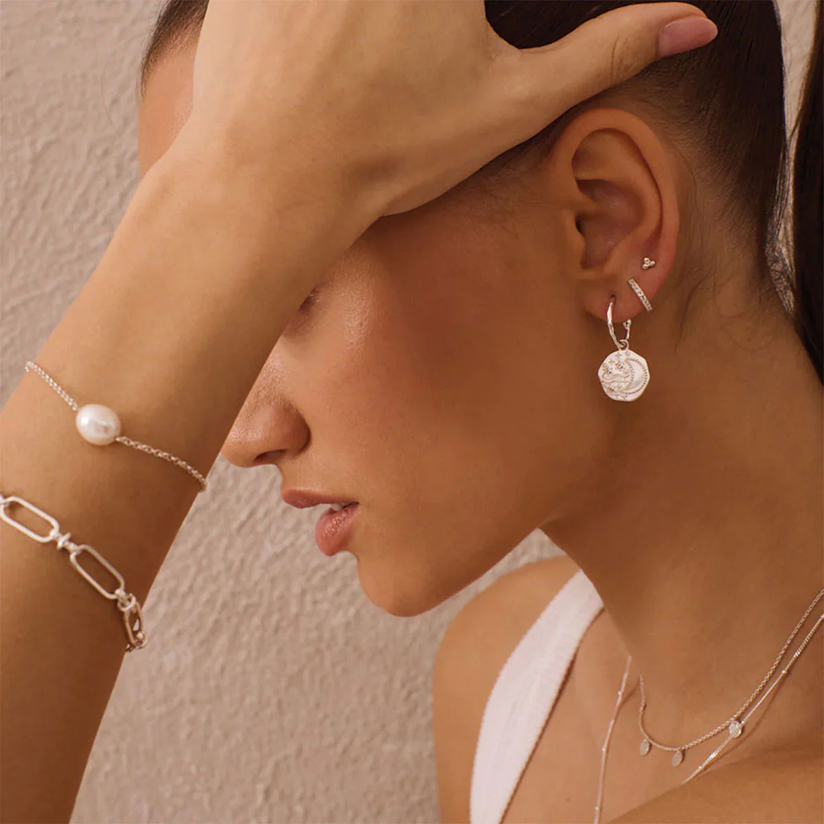 Earrings Daisy Hill Night Sky Hoop Sterling Silver - Murkani - Image 2