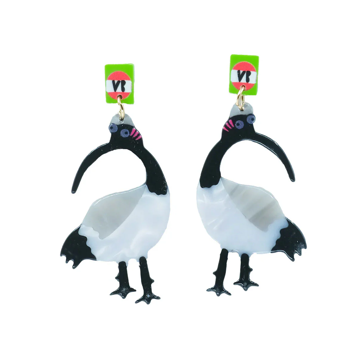 Earrings Dingle Dangle Ibis Bin Chicken - Bea Bellingham