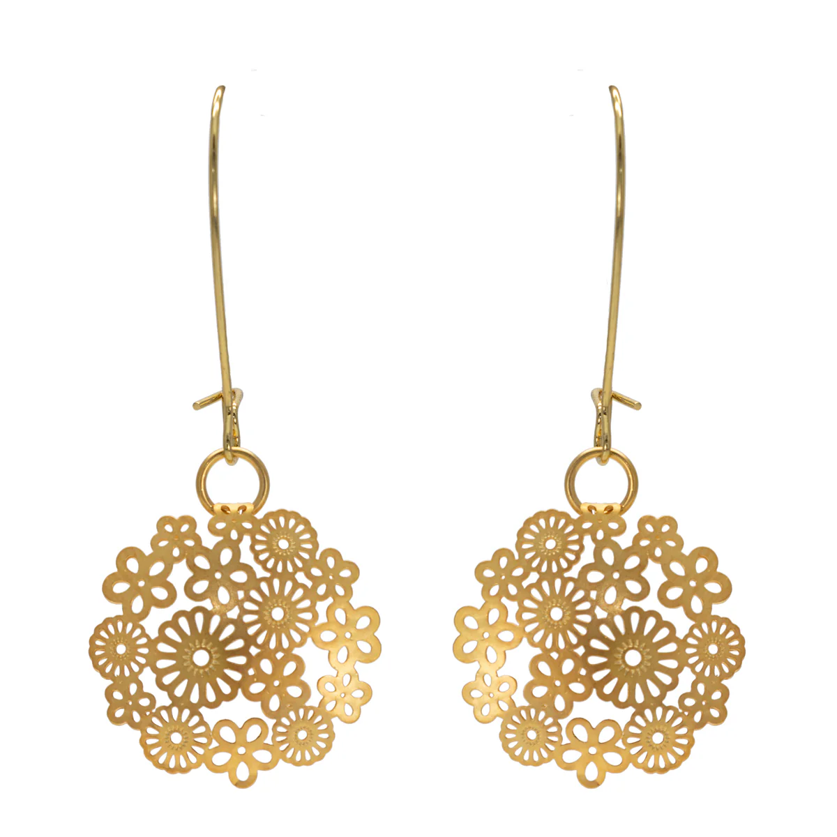 Earrings Floral Laser Cut Gold - Bec Stern