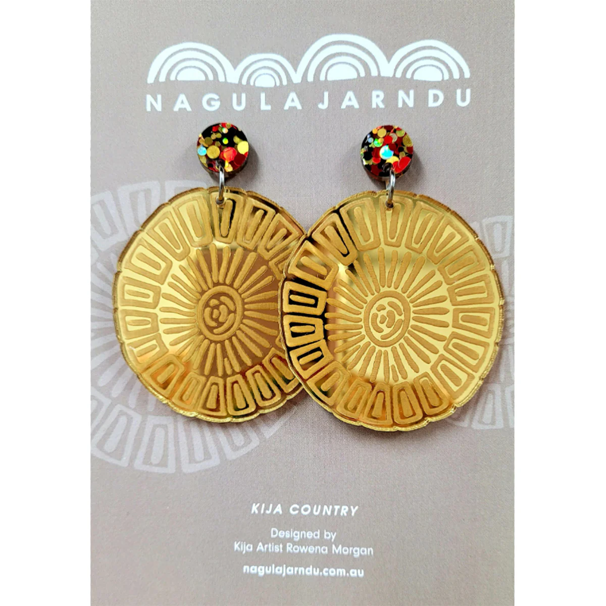 Earrings Gold Kija Country Rowena Morgan - Nagula Jarndu