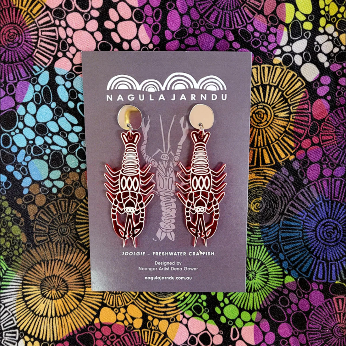 Earrings Joolgie (Crayfish) Dena Gower - Nagula Jarndu
