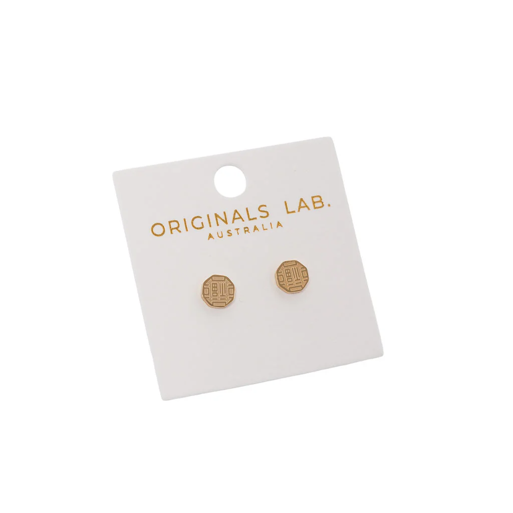 Earrings Korean Bok Gold Studs - Originals Lab - Image 2