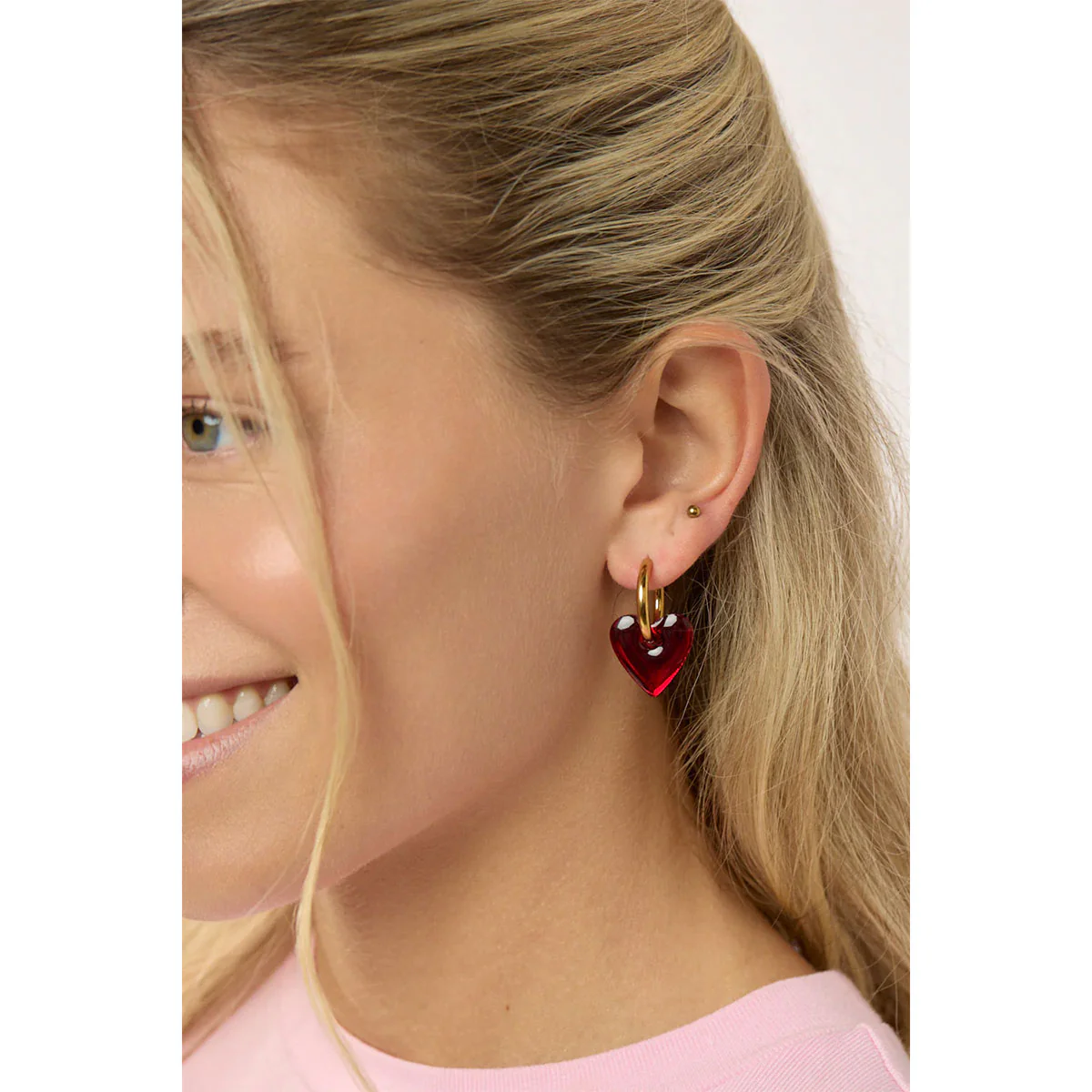 Earrings Marty Heart Red - Martha Jean - Image 2