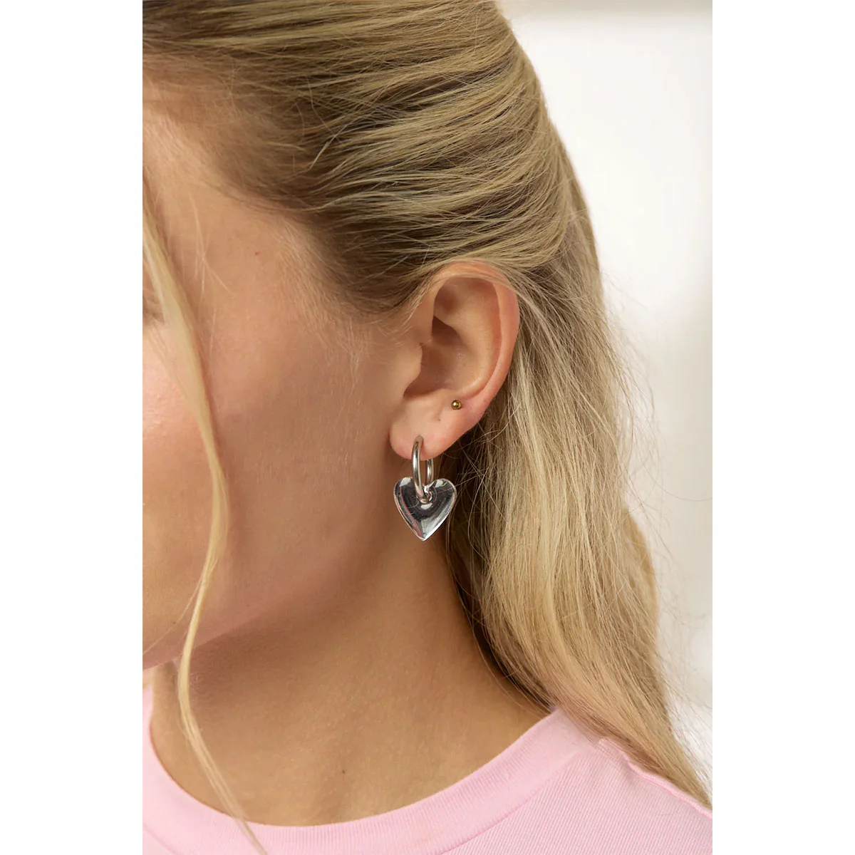 Earrings Marty Heart Silver - Martha Jean - Image 2