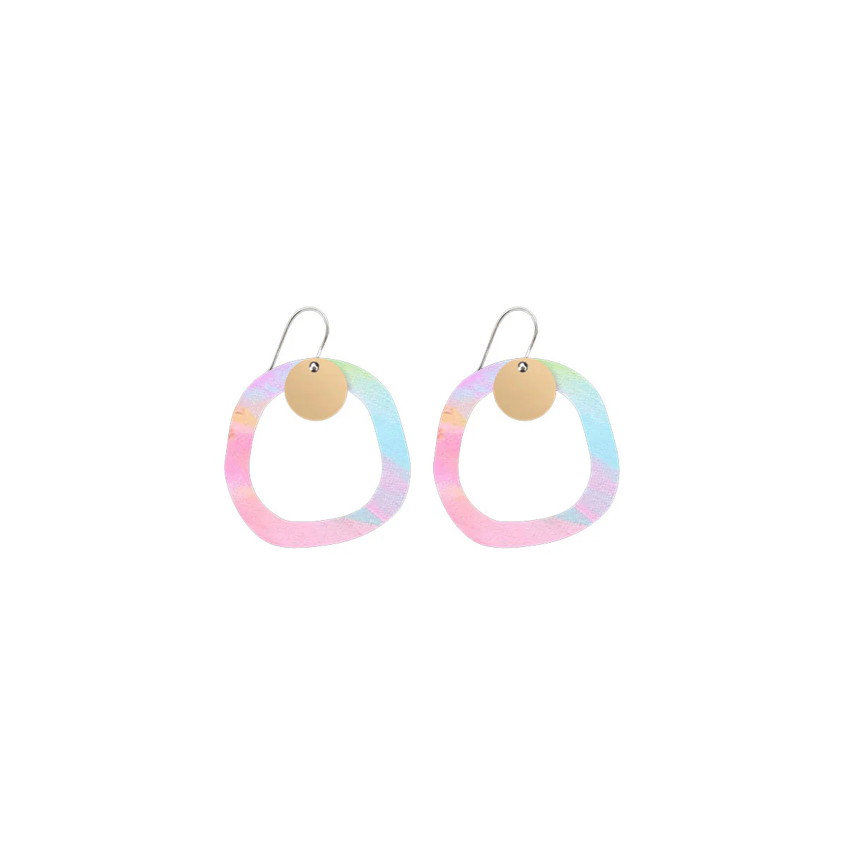 Earrings Organic Outline Circle Drop Maggi - Moe Moe Design