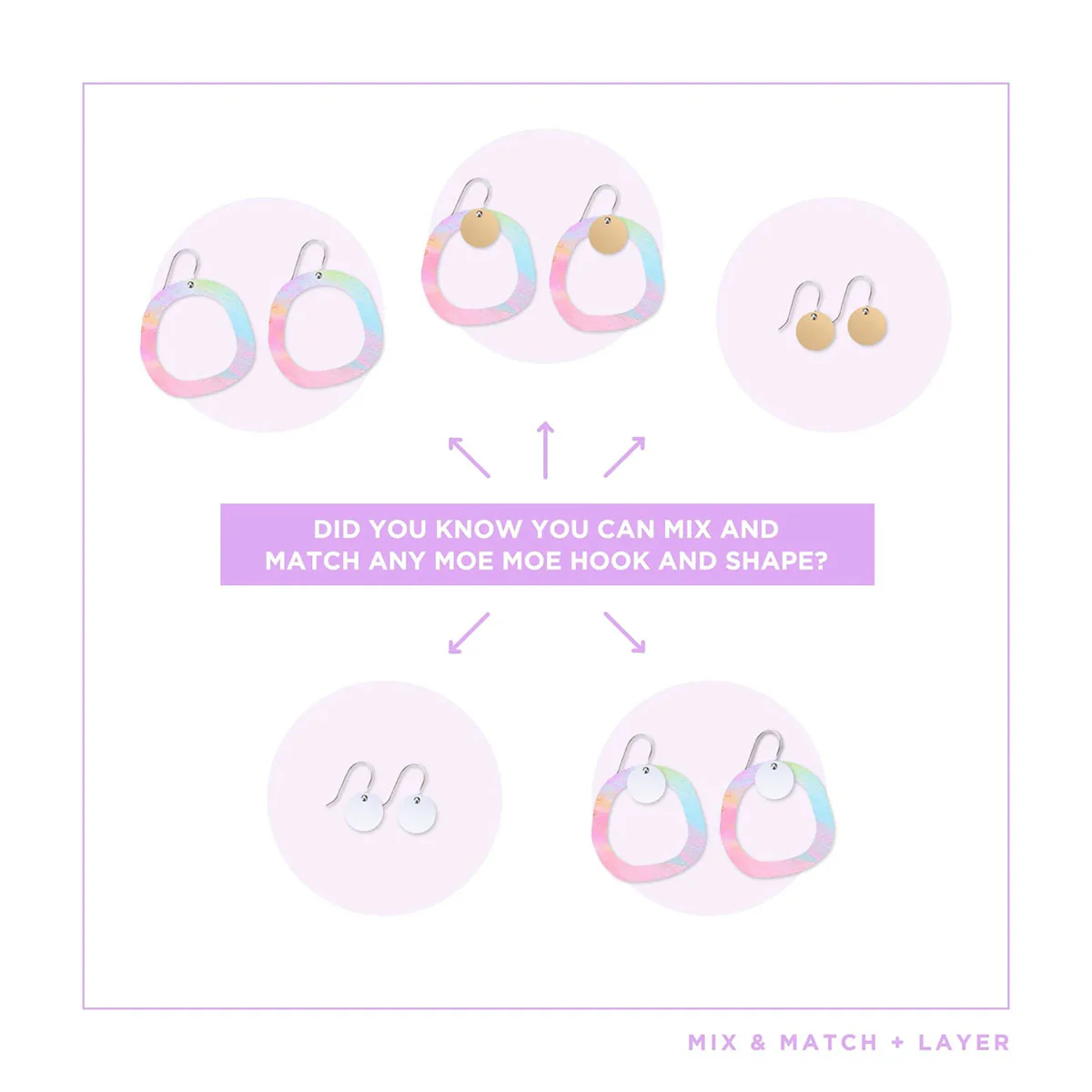 Earrings Organic Outline Circle Drop Maggi - Moe Moe Design - Image 3