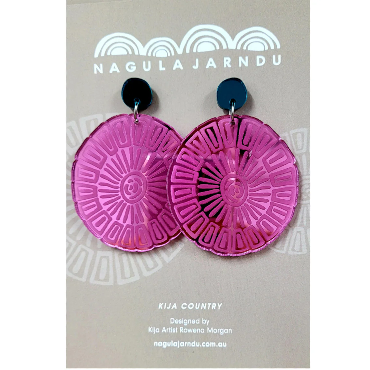 Earrings Pink Kija Country Rowena Morgan - Nagula Jarndu