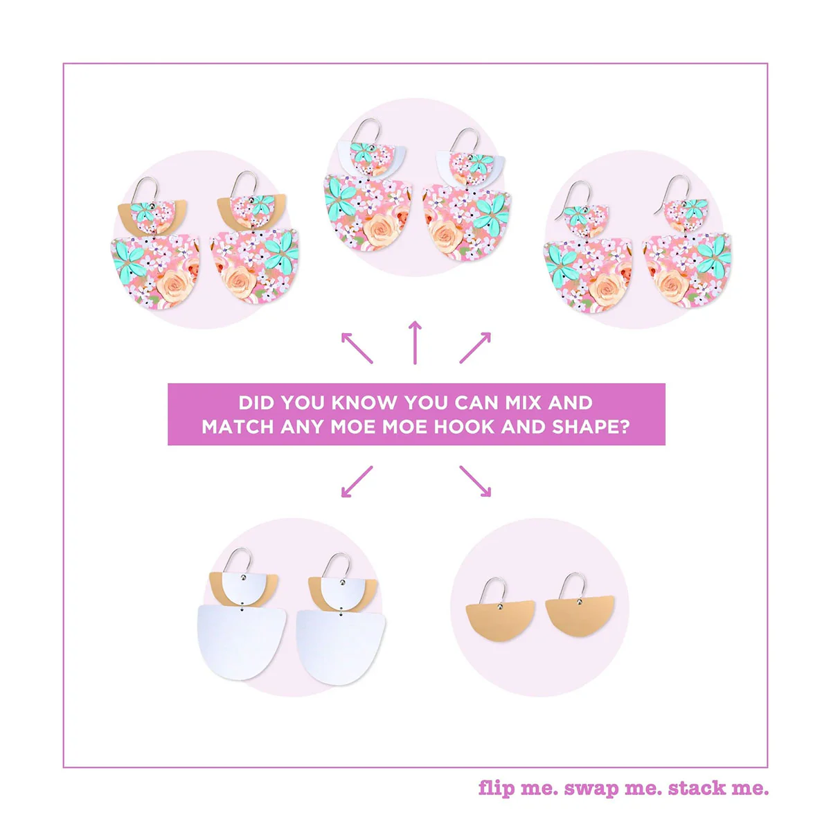 Earrings  Rose Whimsical Blooms Layered Double Bell Drop- Moe Moe - Image 3