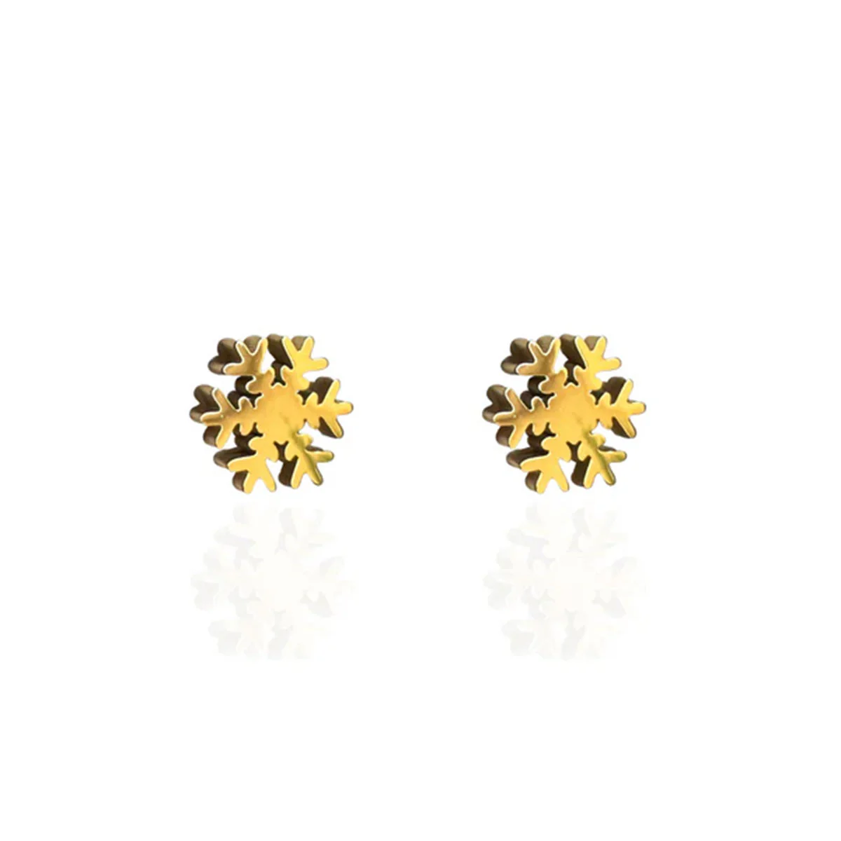 Earrings Snowflake Gold Studs - Originals Lab
