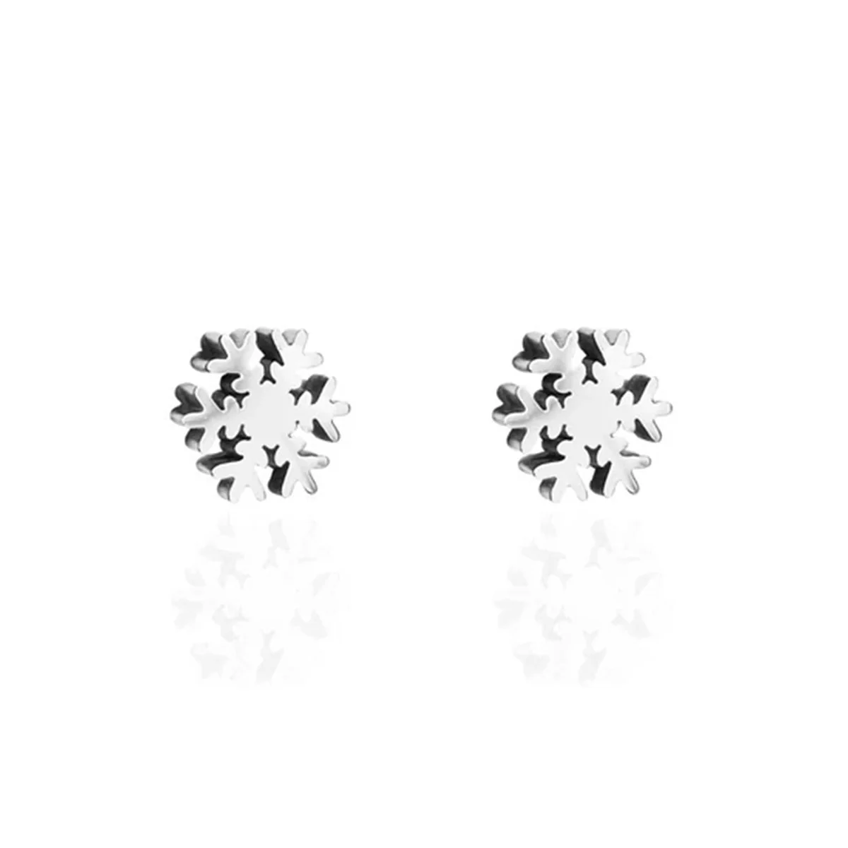 Earrings Snowflake Silver Studs - Originals Lab