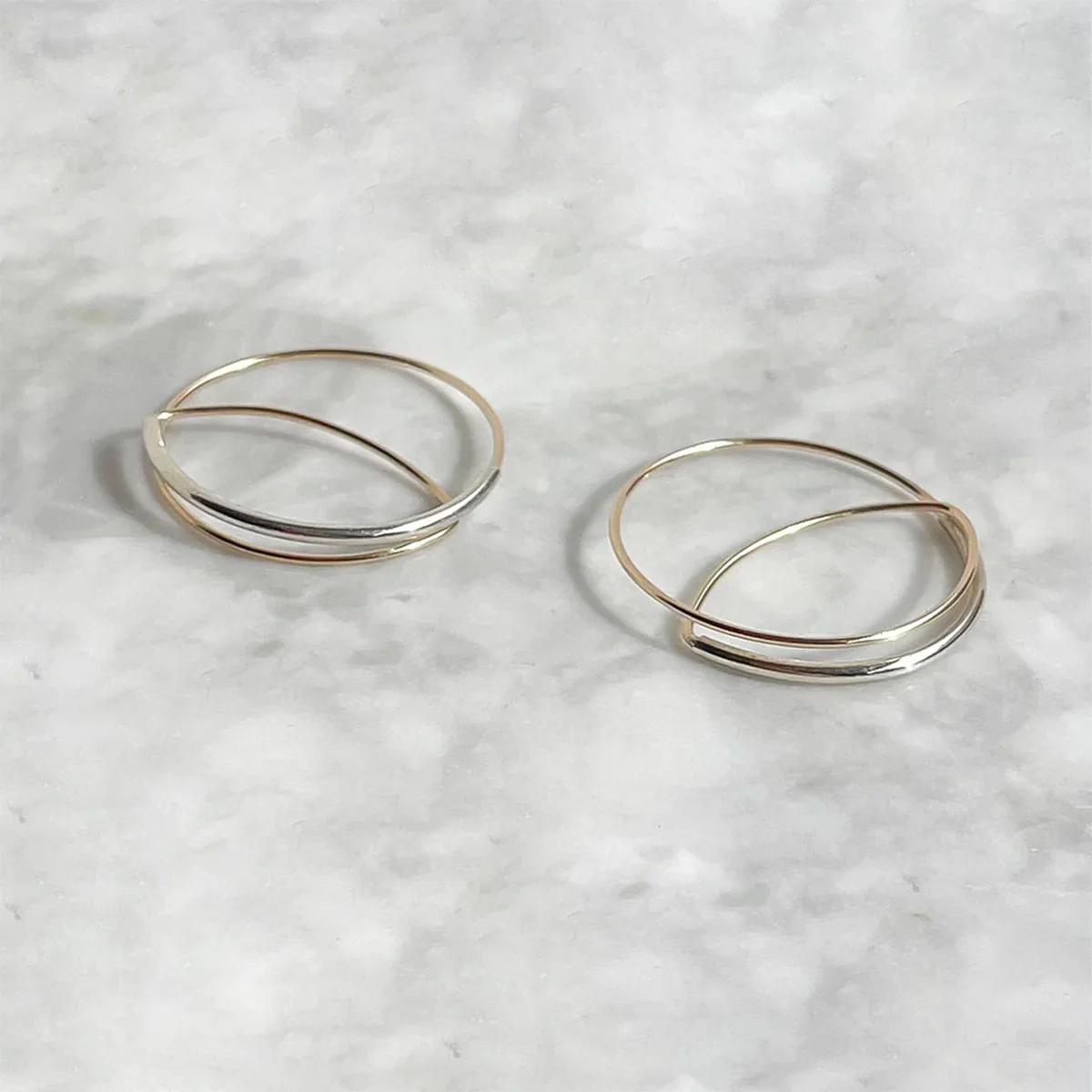 Eclipse Hoop Earrings Gold filled and Silver Small - Amy Tamblyn